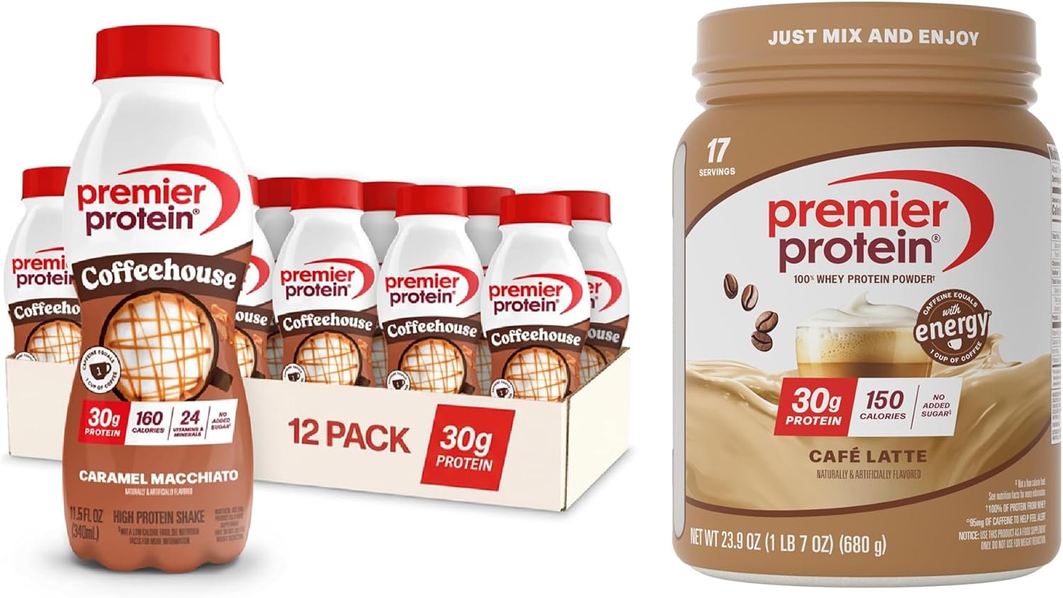Premier Protein 30g High Protein Powder, 100% Whey, Chocolate, 17 Servings | No Added Sugar, Supports Muscle Health, Soy & Gluten-Free, 1.44 lb