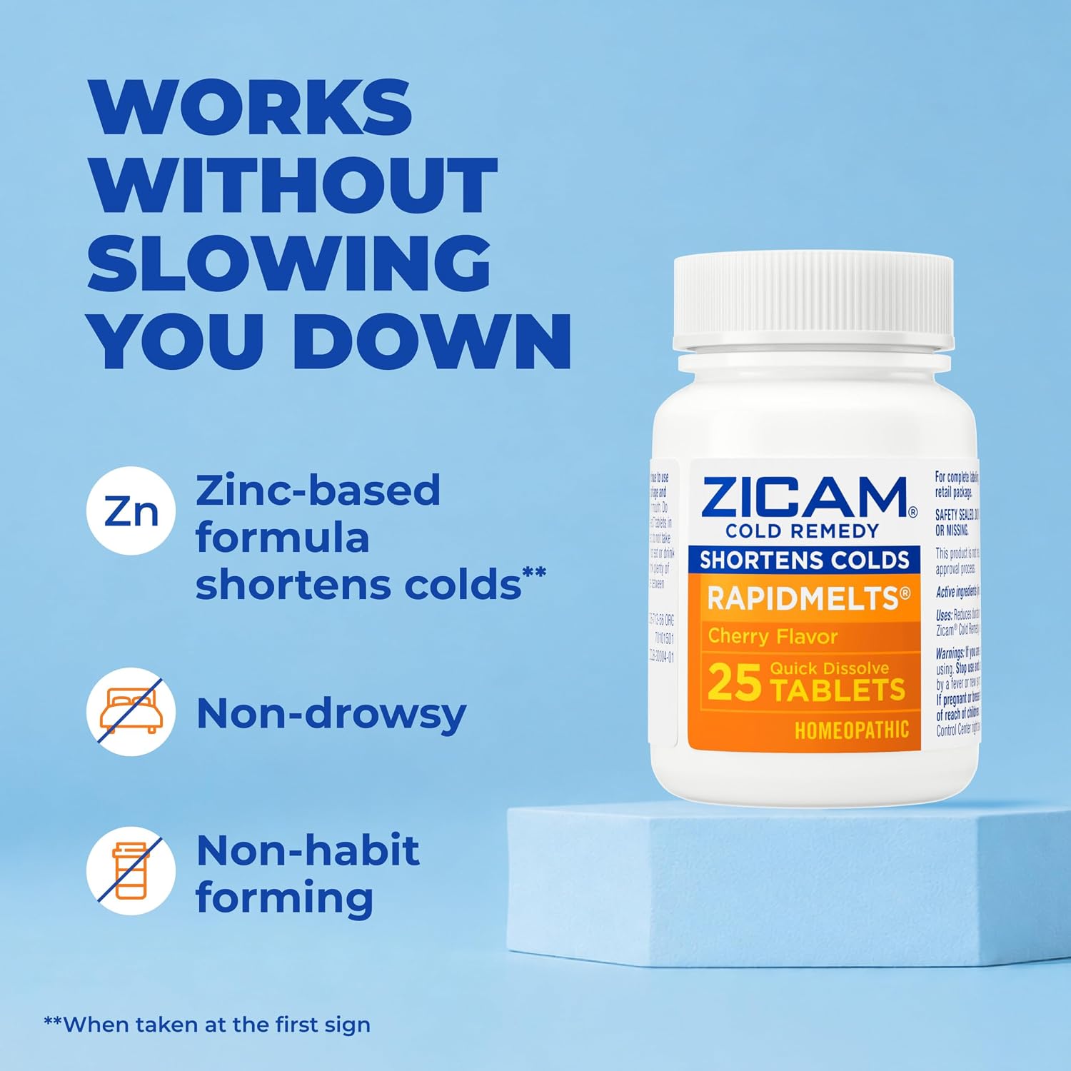 Zicam Cold Remedy RapidMelts, Citrus, 25 Count