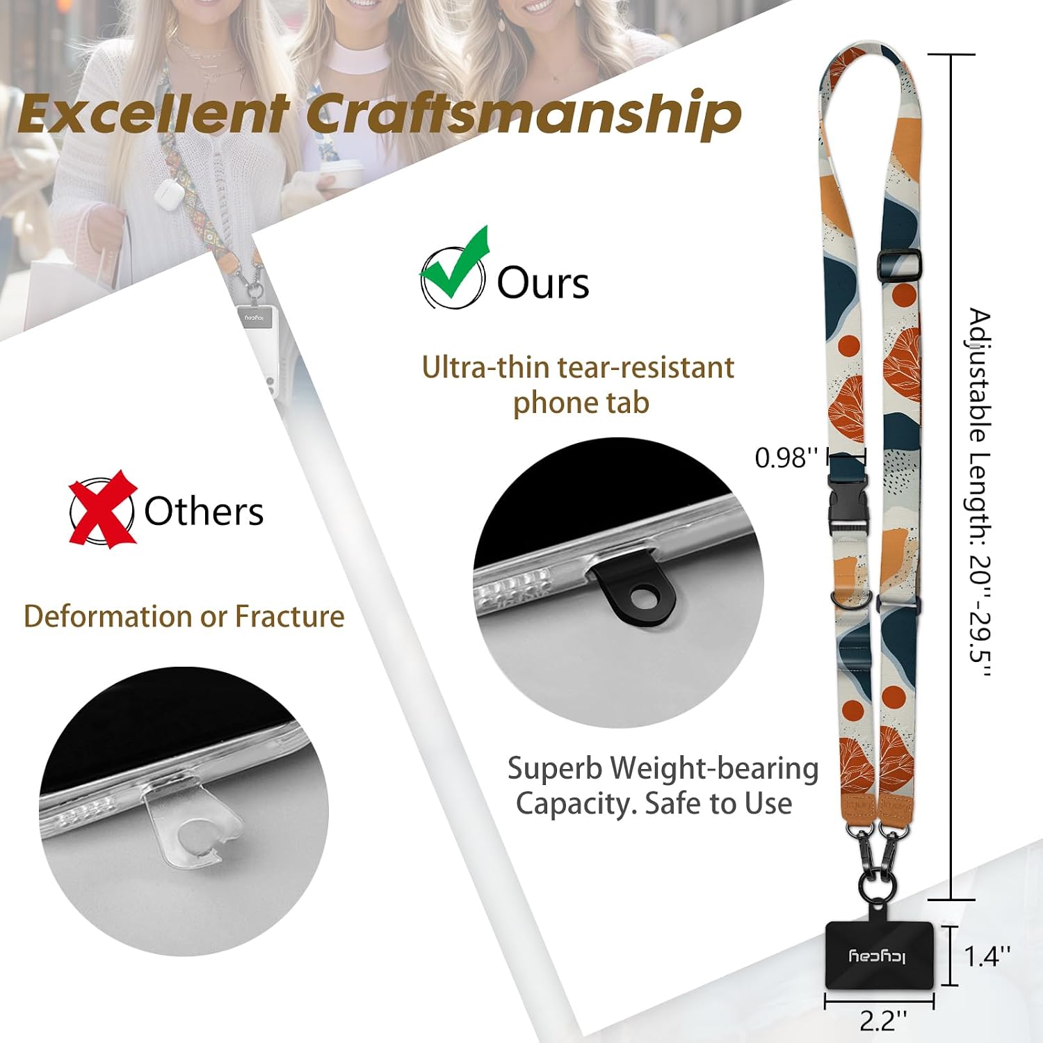 Icycay Phone Lanyard Crossbody Strap Neck Adjustable Teacher Women Cat