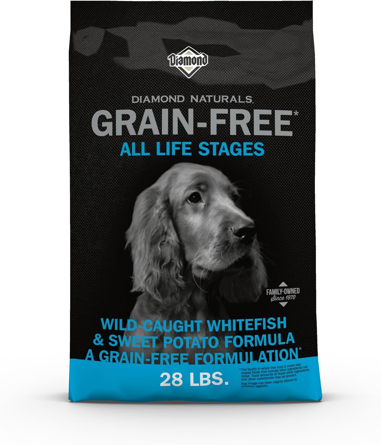 Diamond Naturals Grain-Free Dry Dog Food, Wild-Caught Whitefish, 28lb | Puppy, Adult & Senior Dogs | Wild-Caught Whitefish & Sweet Potatoes for All Day Energy | Guaranteed Probiotics