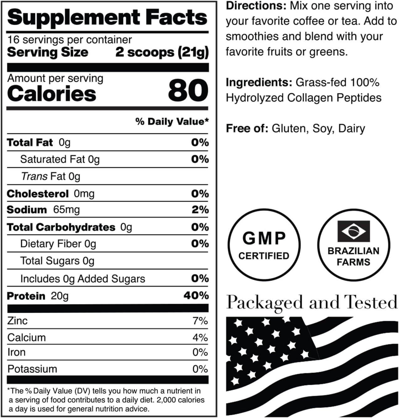 Norcal Organic Hydrolyzed Collagen Peptides, Grass-Fed, 20g Protein, 12oz