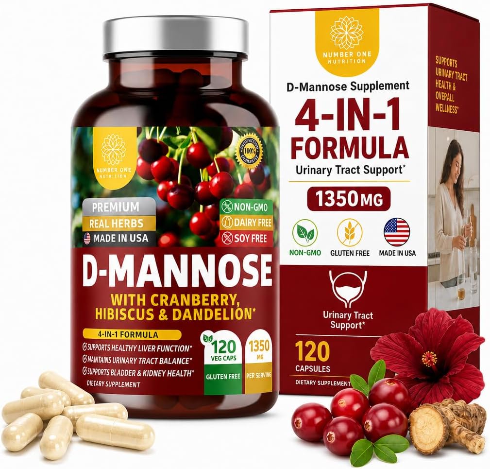Premium D Mannose Supplement for Women and Men [Max Strength, 1350MG] Natural D-Mannose with Cranberry