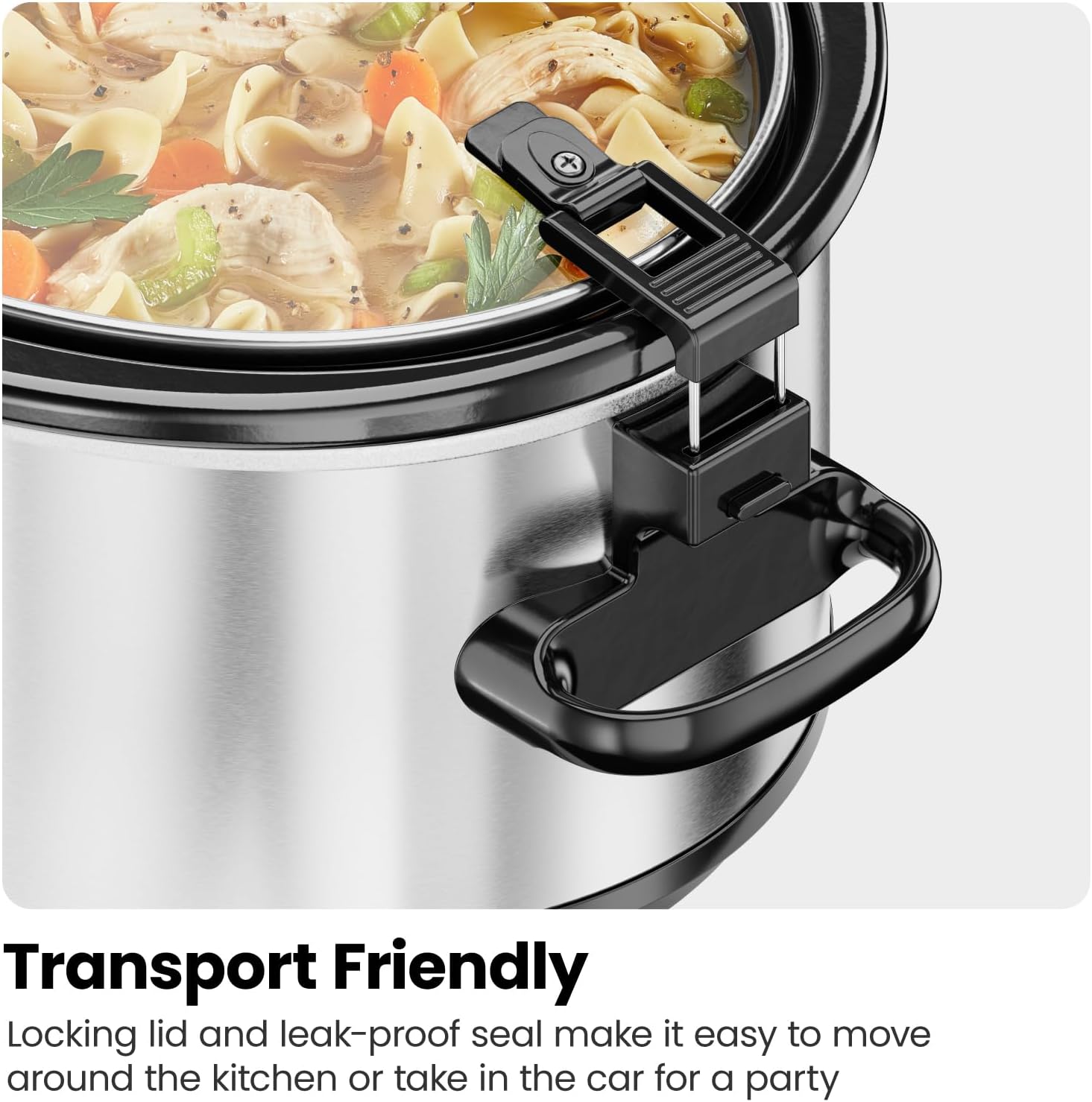 Chefman Triple Slow Cooker & Food Warmer, Three Crock Slowcooker with 2.5 Qt. Ceramic Crocks, 7.5-Quart Total Capacity, PFAS-Free, Three Temperature Settings, Dishwasher-Safe Parts – Stainless Steel