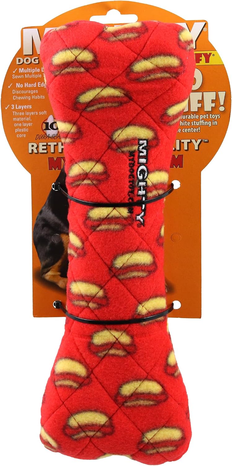 MIGHTY Tuffy 2 Pack Medium Ball Dog Toy: Ultra Durable Plush Toy with Multiple Layers & Reinforced Seams, Washable and Floats, Vinyl Ball & Fleece