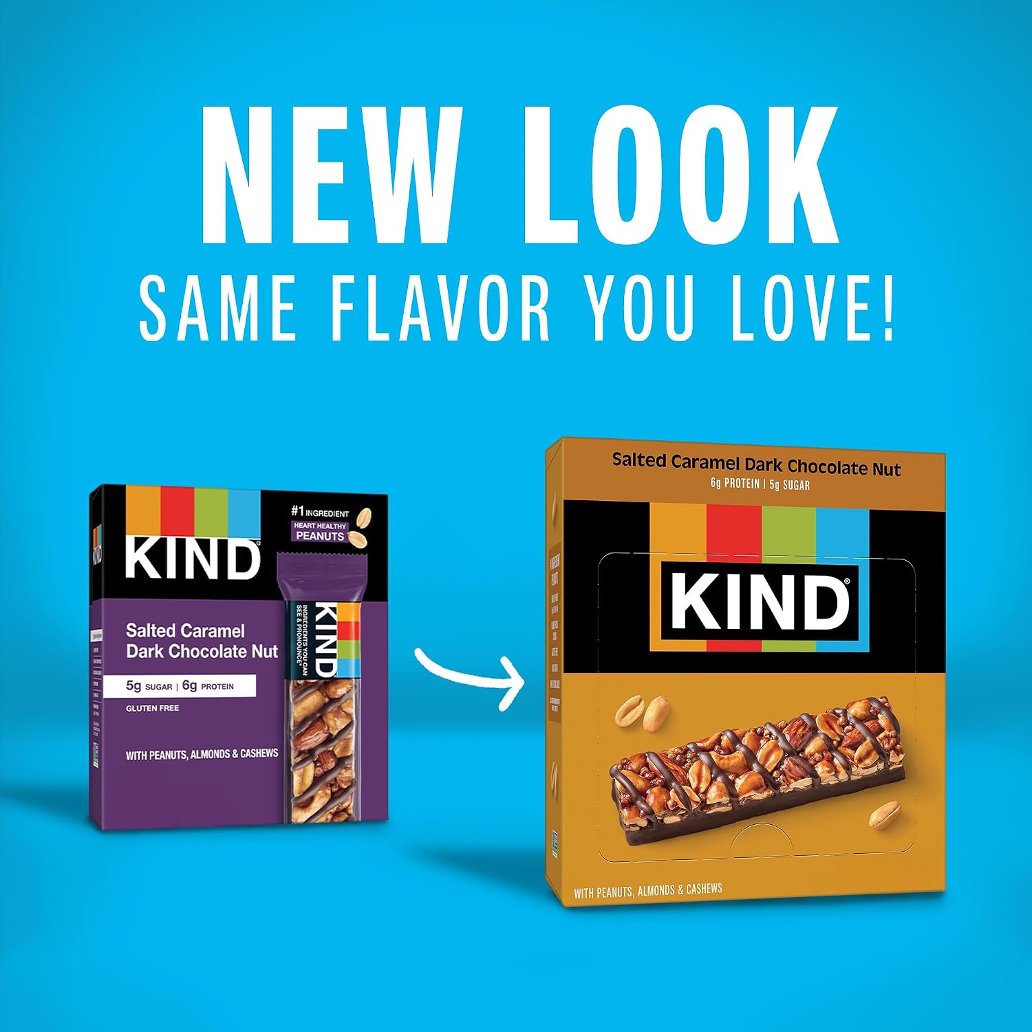 KIND Healthy Snacks Bars, Dark Chocolate Nuts & Sea Salt, Gluten Free, Low Sugar, High Fiber Snacks, 6g Protein, 12 Count