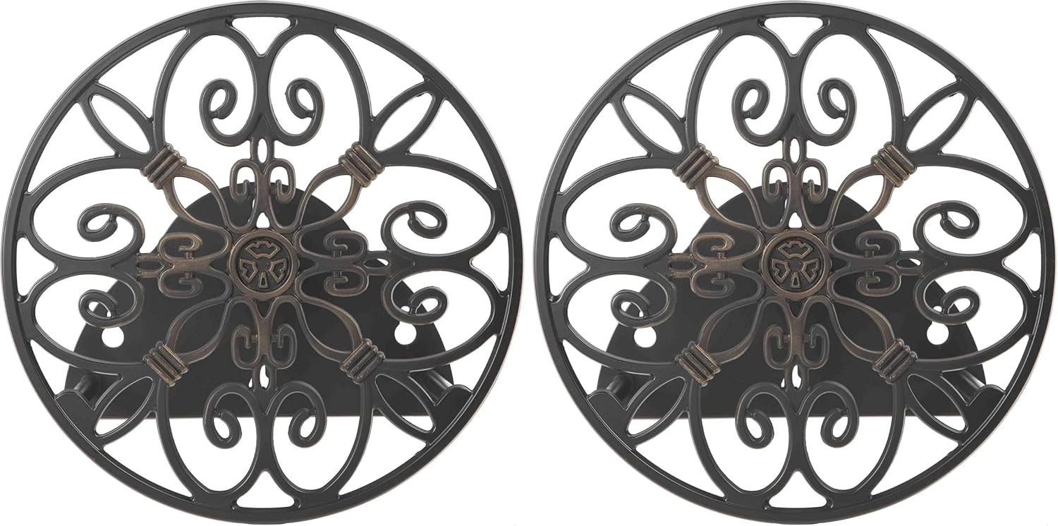 Liberty Garden Products 670 Wall Mounted Decorative Hose Butler, Holds 125-Feet of , Black