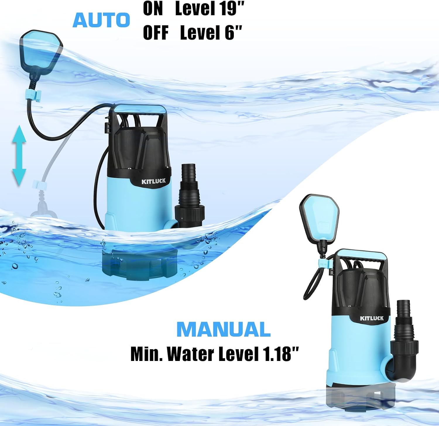 Water Transfer Garden Pump, 1.6 HP 1000GPH Portable Electric Shallow Well Jet Pump, Stainless Steel Sprinkler Pressure Booster Pump for Pool Draining, Lawn Fountain, Irrigation, Water Removal