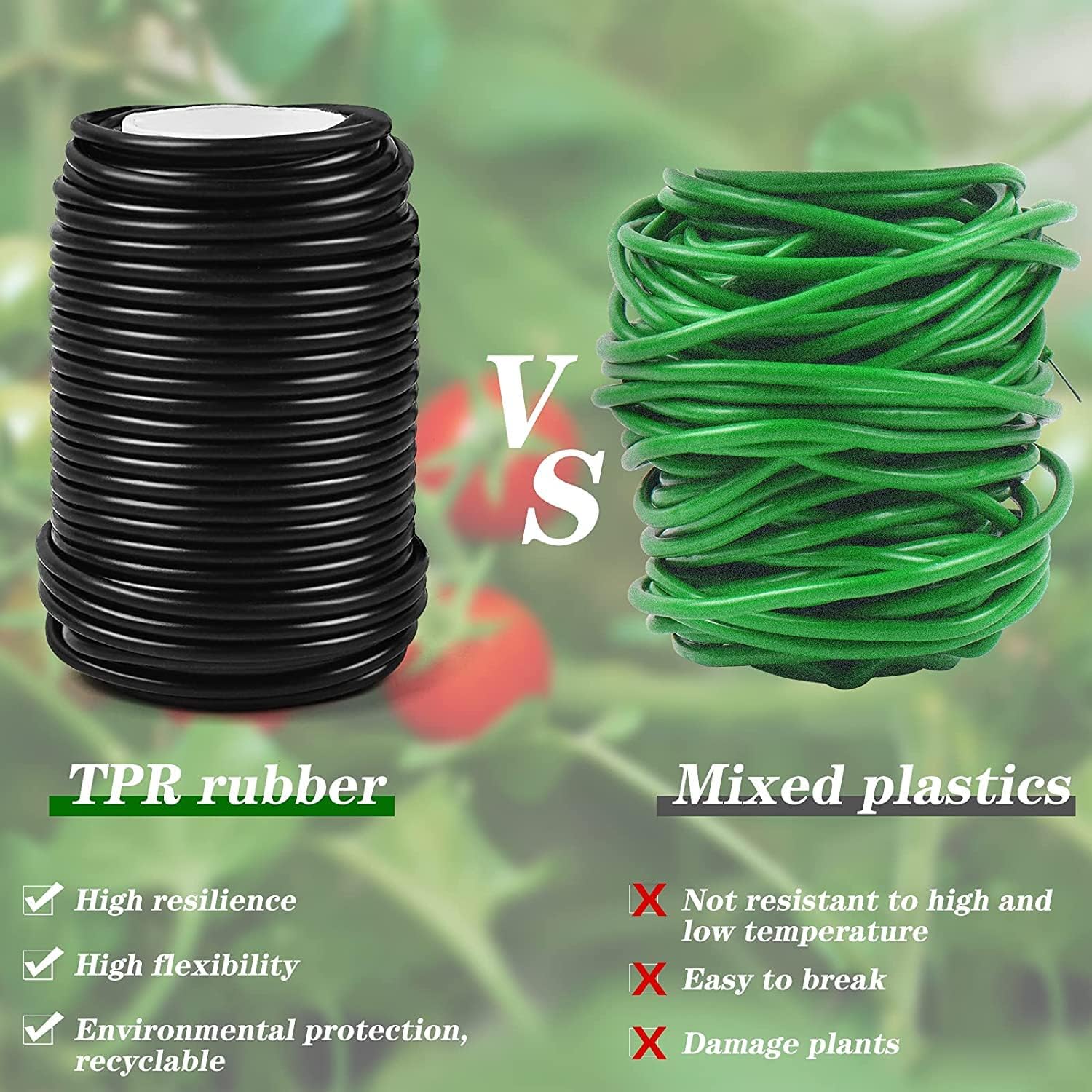 Decoroca Soft Plant Ties for Support - 65.6' Reusable Waterproof Plant Wire, 3.5mm Garden Twist