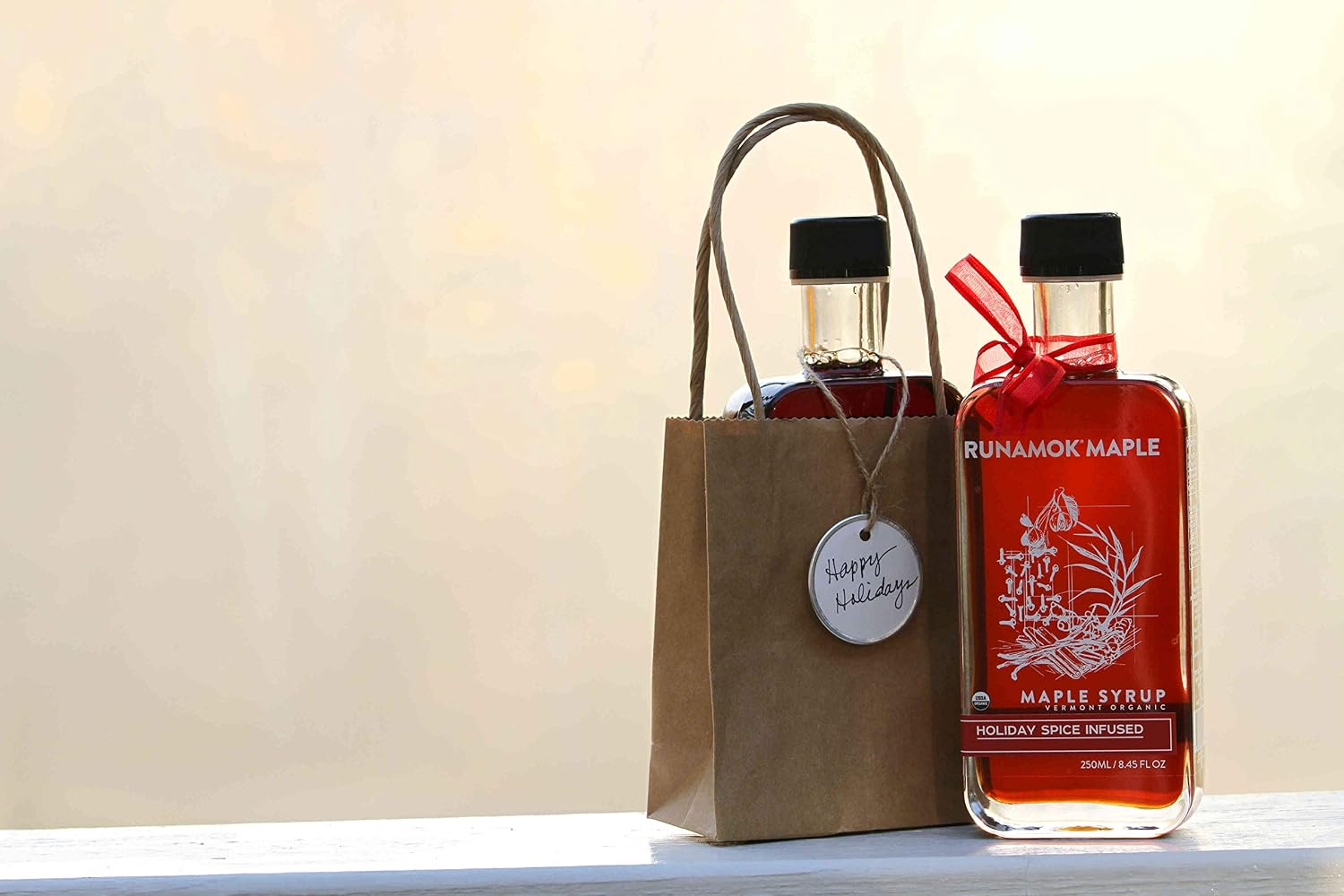 Runamok Maple Cinnamon-Vanilla Infused Maple Syrup - Authentic & Real Vermont Maple Syrup | Gluten Free & Natural Sweetener | Breakfast, Coffee, Pancakes Maple Syrup | 8.45 Fl Oz (250mL)
