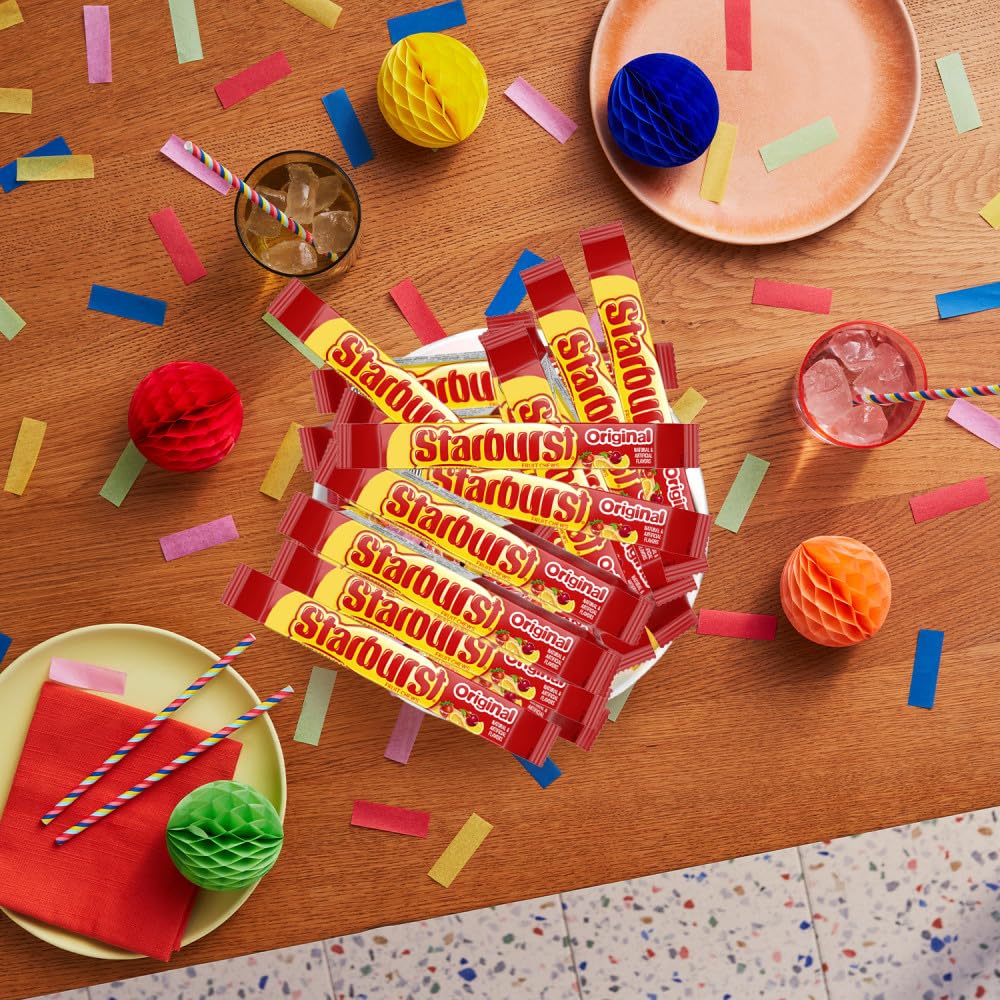 STARBURST Original Full Size Fruit Chews Chewy Candy Bulk 36 Packs, 2.07 oz | Soft fruit chews in full size packs, great for birthdays, desserts, road trips and pantry snacking, lunch box, bulk candy