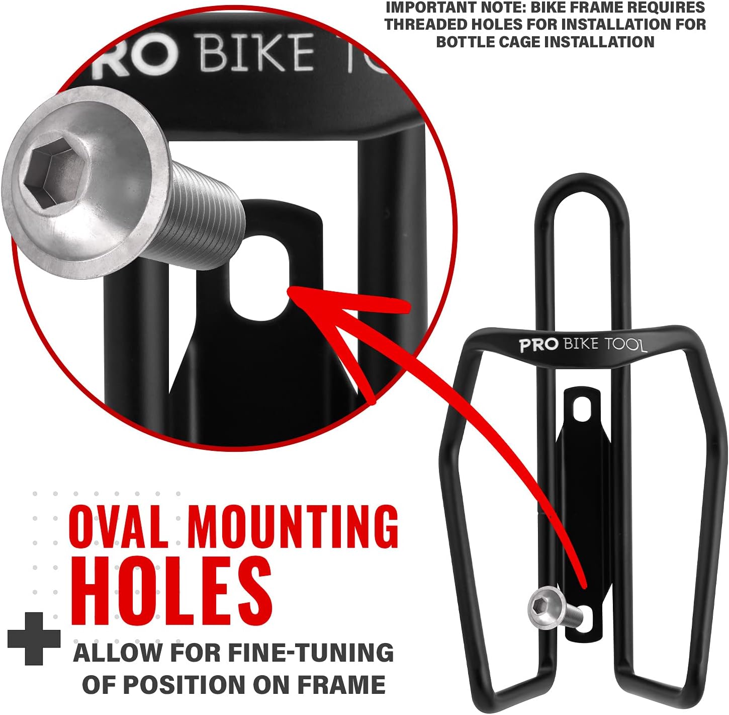 PRO BIKE TOOL Water Bottle Holder for Bikes – Bicycle Bottle Cage & Bike Cup Holder with Secure Grip, Lightweight Cycling Water Bottle Holder for Road Bike & Mountain Bike