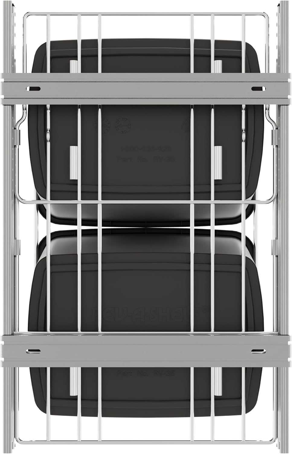 Rev-A-Shelf Double Pullout Garbage Trash Cans for Kitchen Cabinets, 35 Qt