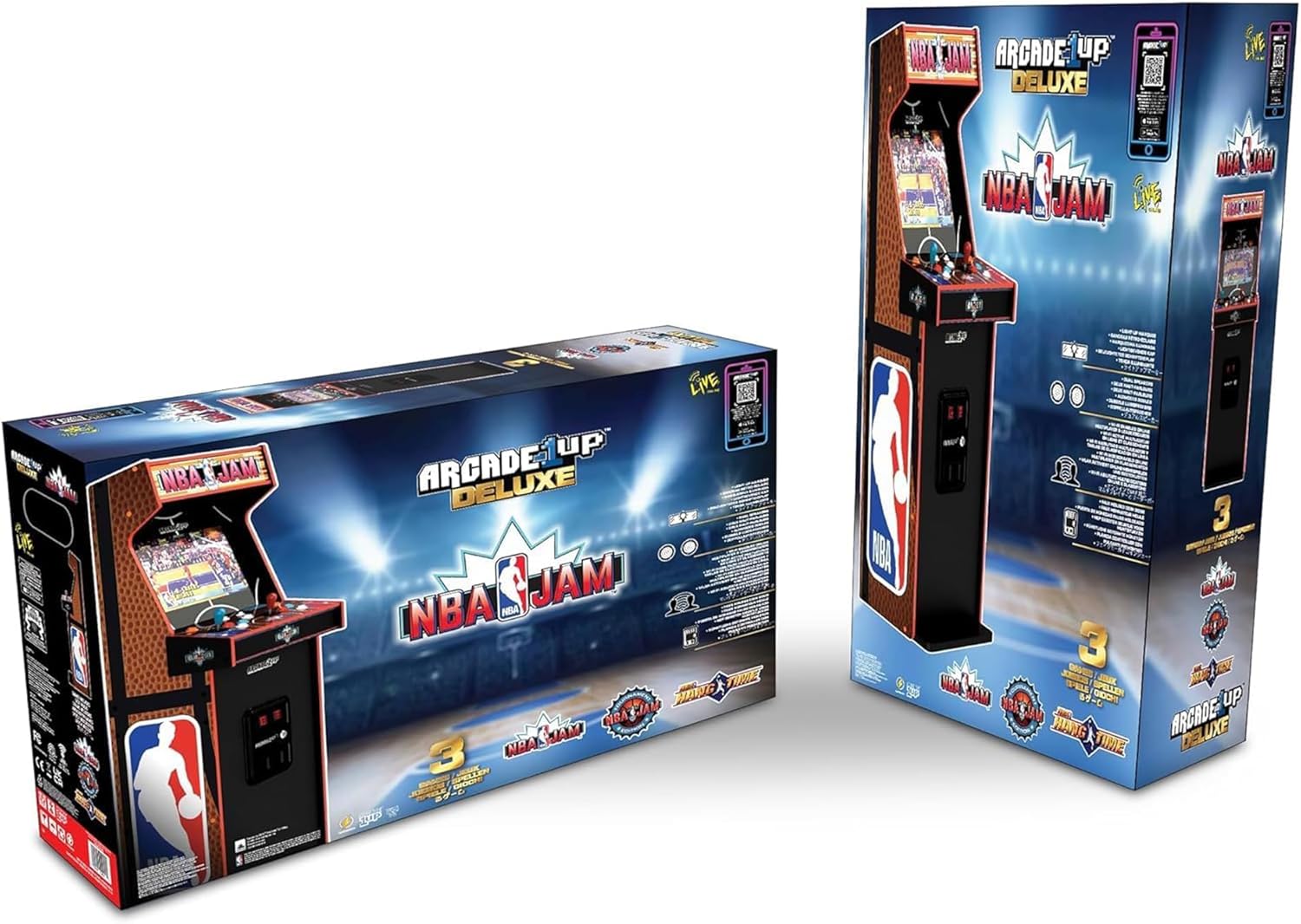 Arcade1Up NBA JAM Deluxe 2-Player Home Arcade Machine, Over 5-Foot Cabinet with Online Multiplayer, Light-Up Marquee, and 3 Classic Basketball Games
