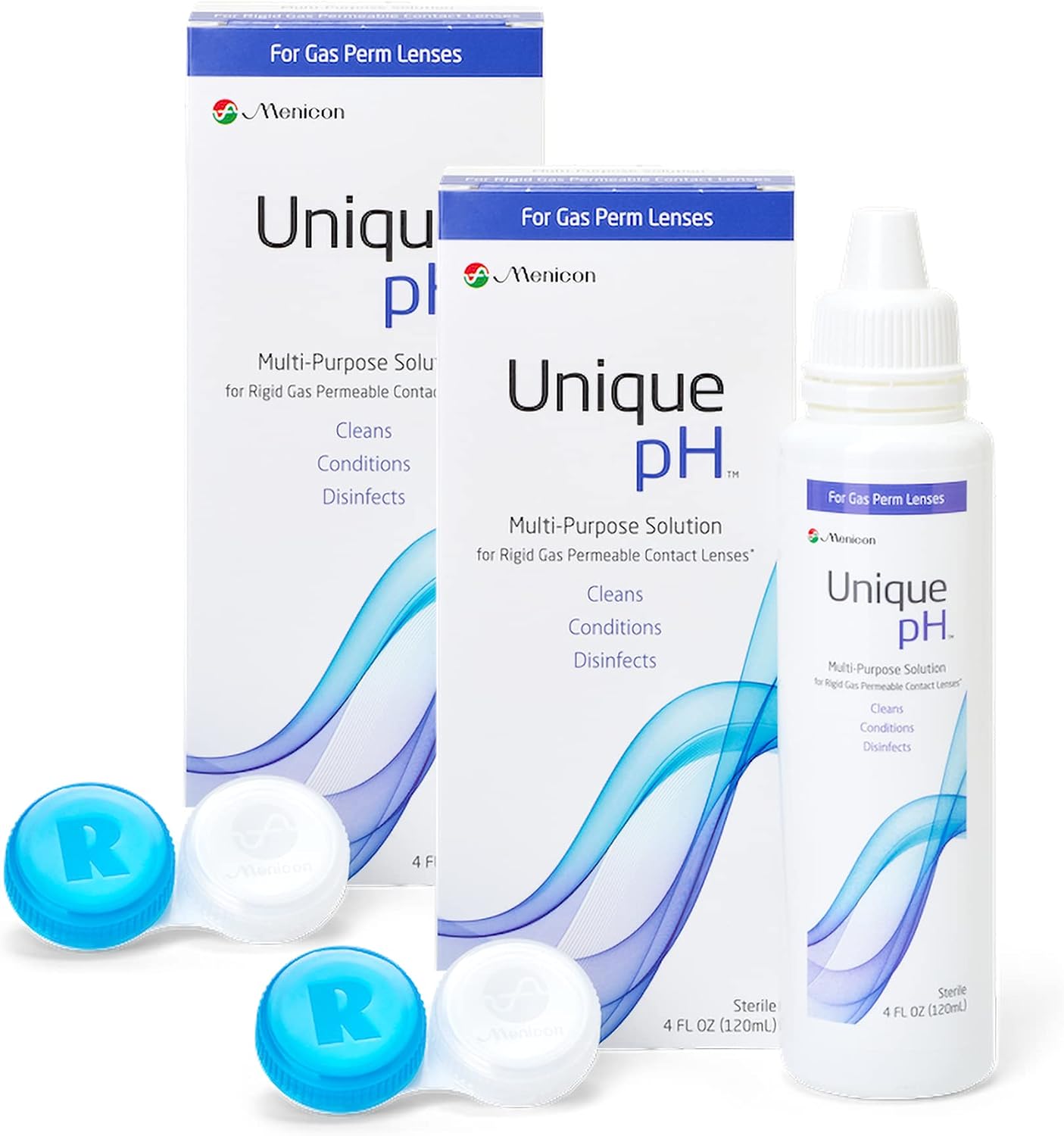 Menicon Unique pH Multipurpose Contact Lens Solution with Lens Case 4 fl oz