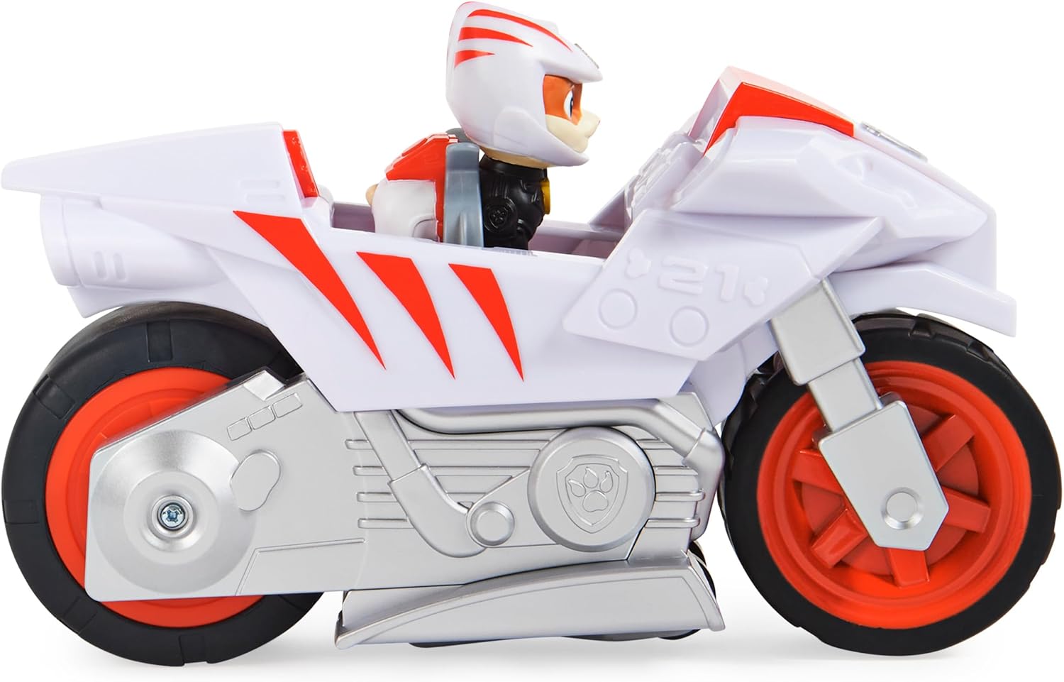 PAW Patrol, Moto Pups Wildcat’s Deluxe Pull Back Motorcycle Vehicle with Wheelie Feature and Toy Figure