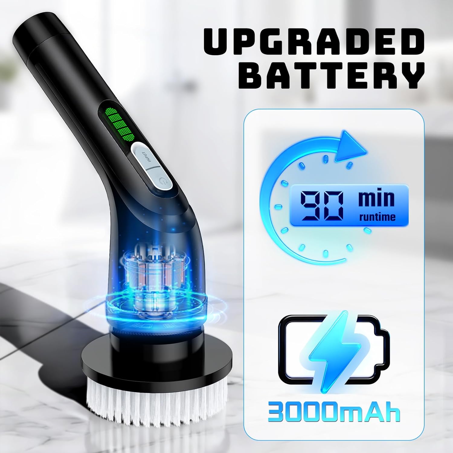 Electric Spin Scrubber, 2-Speed Cleaning Brush