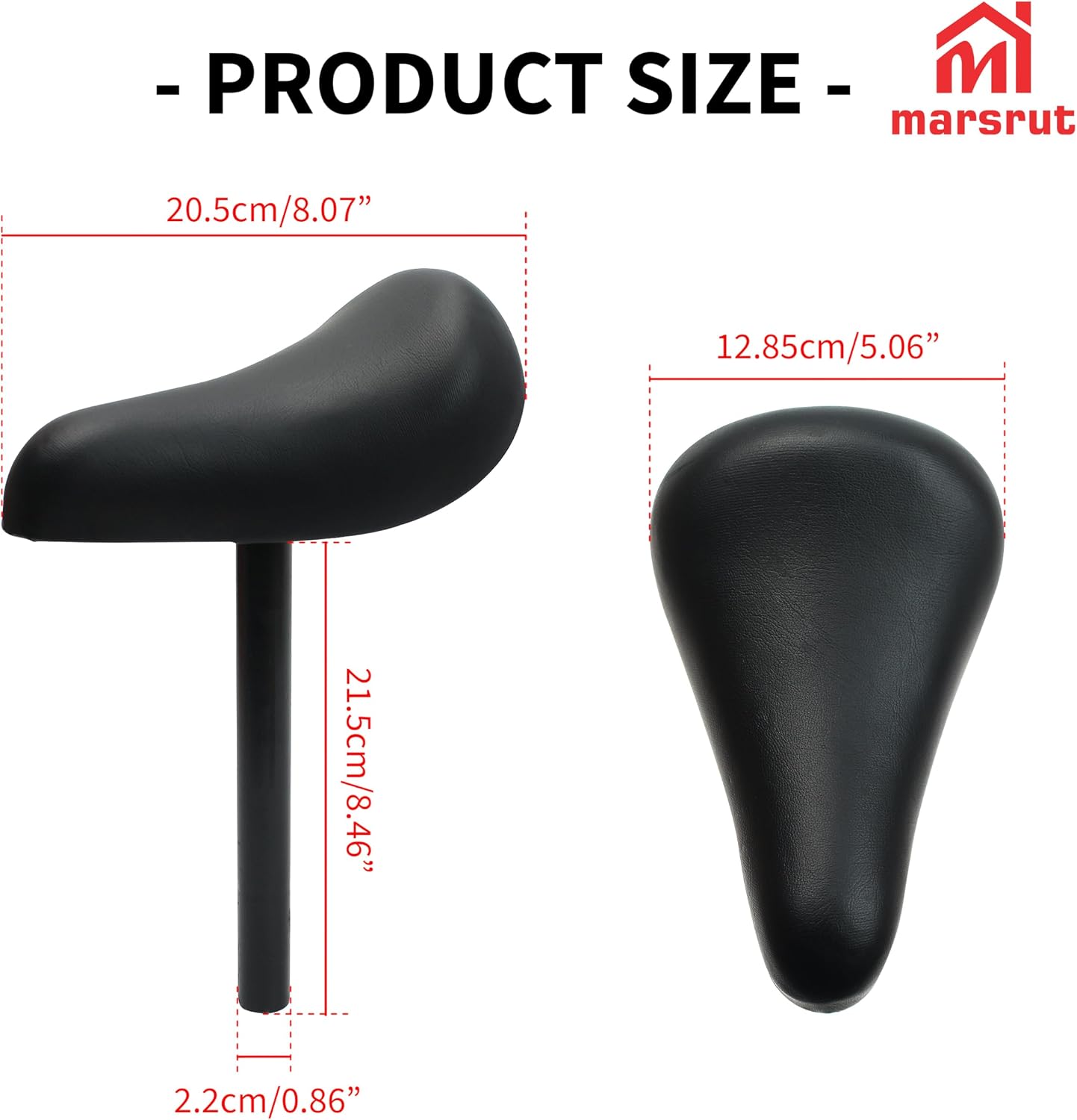 Bike Seat Replacement Fit for Strider 12" and 14x Models, Kids Toddler Saddle with Post Pole 22mm/0.87"