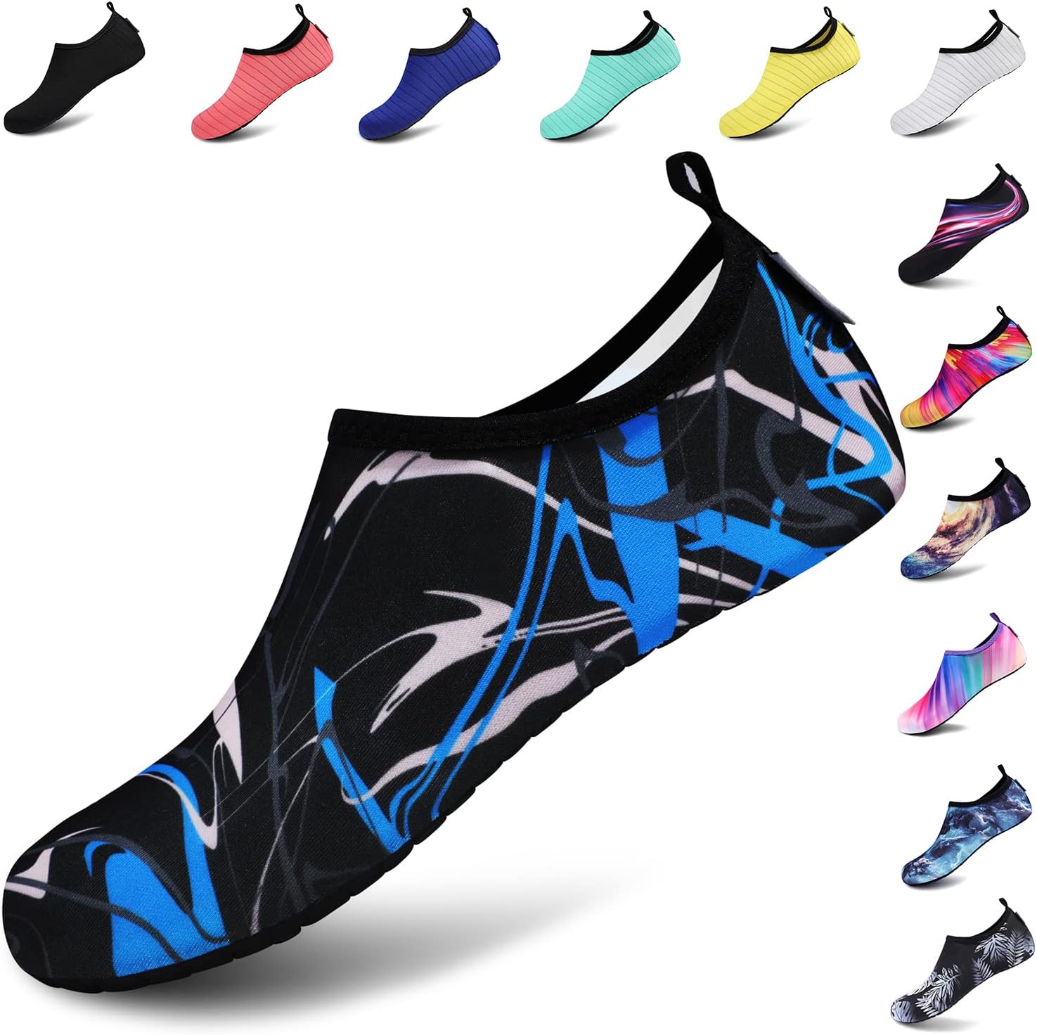 VIFUUR Water Shoes for Men Women Barefoot Quick Dry Aqua Socks Slip On | Lightweight, Breathable Upper, Flexible Sole, Drainage Design, Easy Slip-On Fit for Water Activities