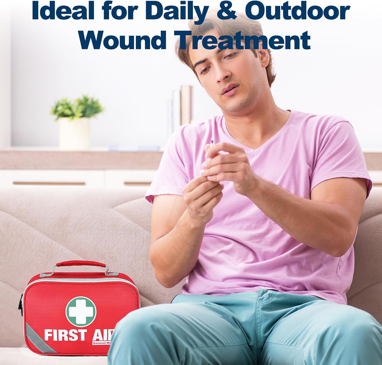General Medi 2-in-1 First Aid Kit (215 Piece Set) + 43 Piece Mini First Aid Kit -Includes Ice(Cold) Pack