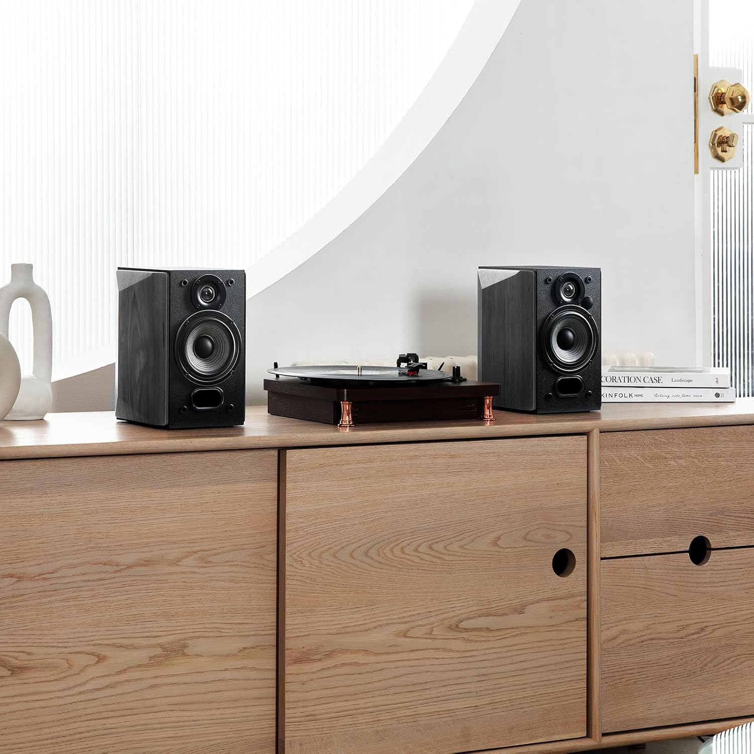Edifier R1380DB Active Bluetooth Bookshelf Speakers - Optical/Coaxial Input - 2.0 Wireless Studio Monitor Speaker - 42W RMS (Black)