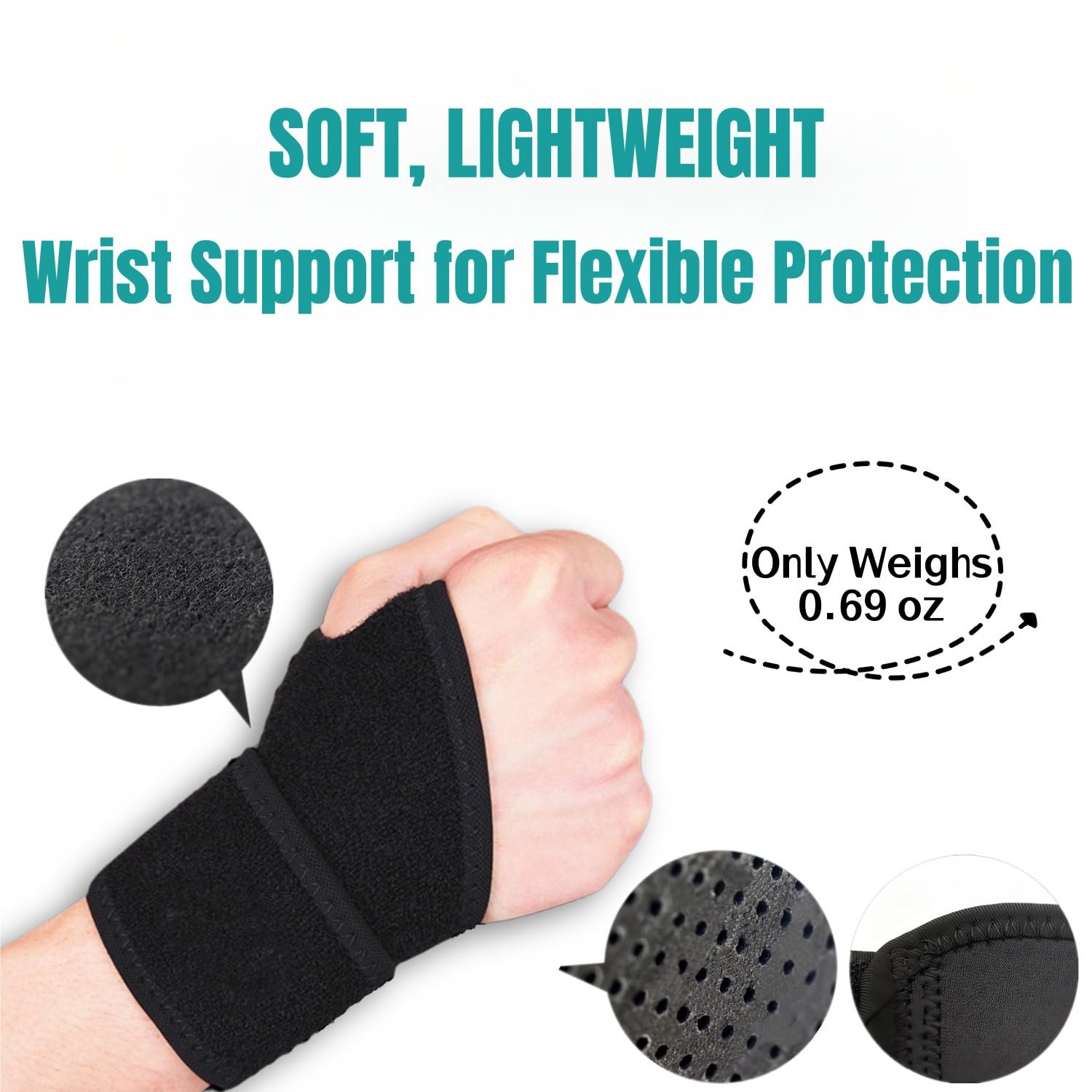 2-Pack Universal Wrist Braces - Support for Left & Right Hand