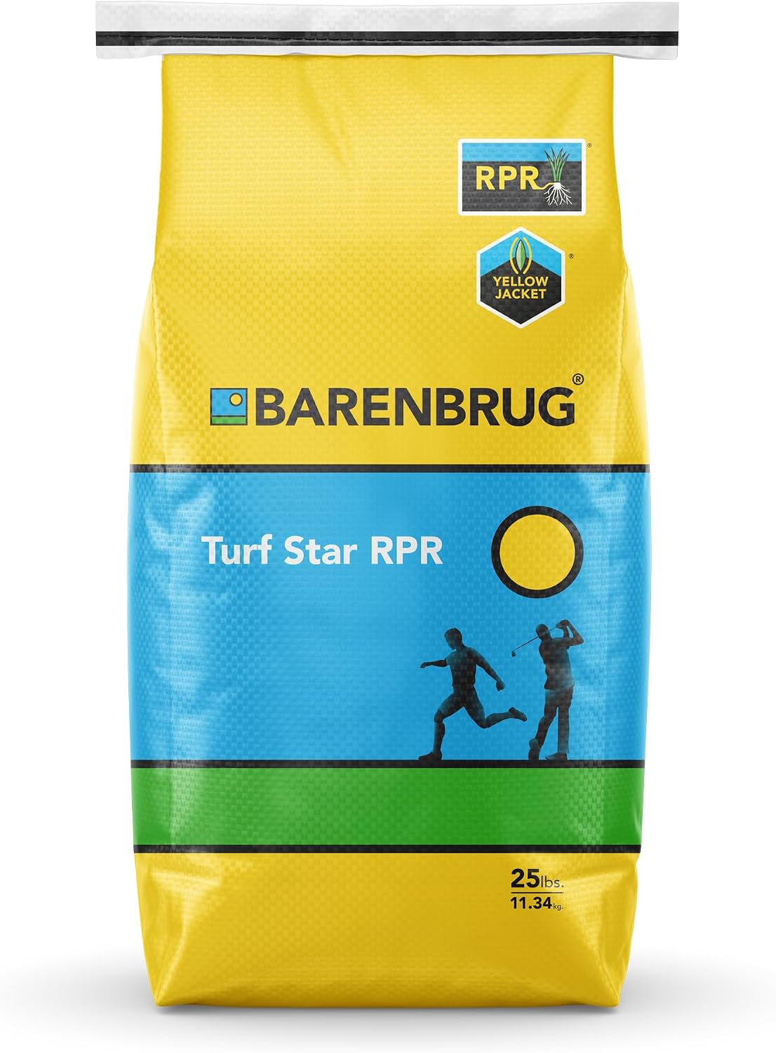 Barenbrug Turf Star Regenerating Perennial Ryegrass Lawn Seed with Yellow Jacket Seed Coating, Fast-Acting Durable Grass Seed Mix for Lawns