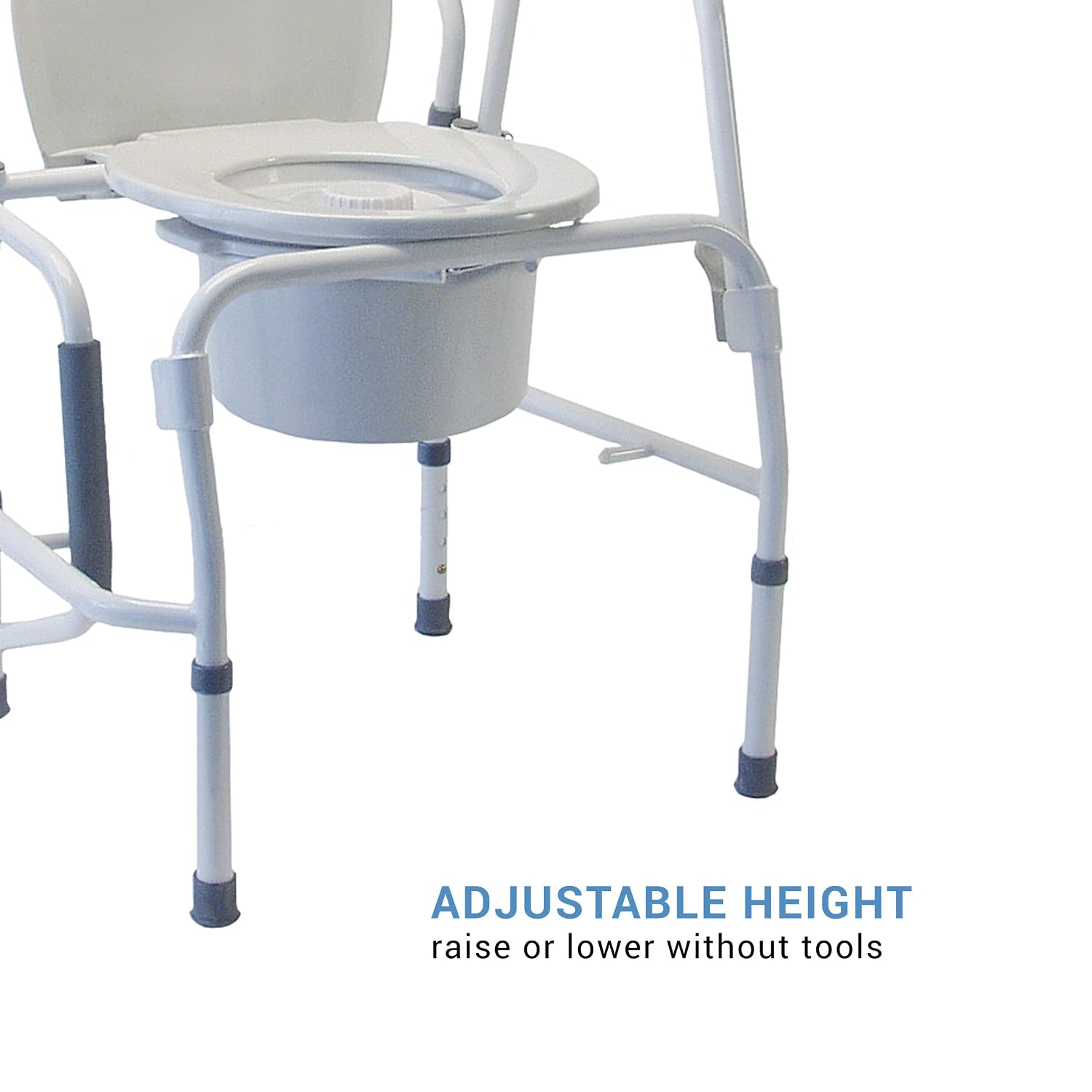 Lumex 3-in-1 Drop-Arm Bedside Commode – Raised Toilet Seat & Safety Rails, Height-Adjustable, 300 lb Capacity