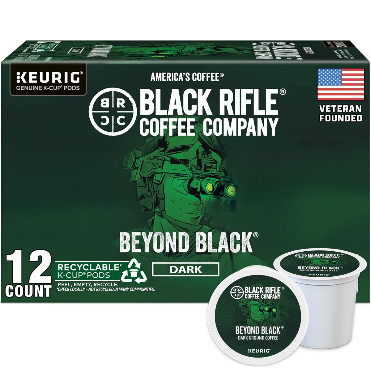 Black Rifle Coffee Dark Roast K Cup Coffee Beyond Black 32 Count