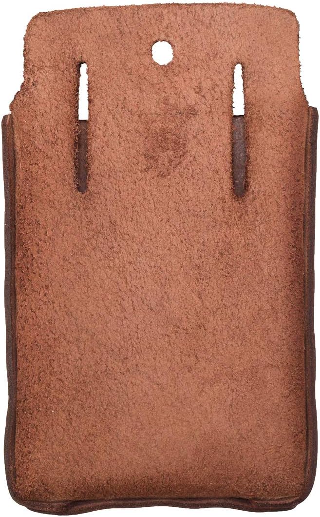 Hide & Drink, Riveted Squared Tool Pouch for Waist Belt, Heavy Duty Case, Rustic Tool Organizer, Full Grain Leather, Handmade, Bourbon Brown