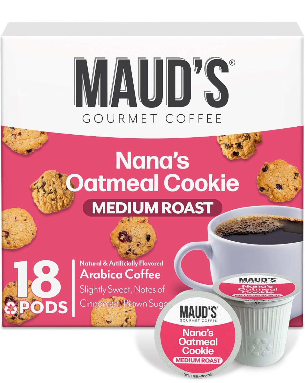 Maud's Family Pack Coffee Pods Variety Pack, 136ct, 12 Assorted Flavors | Medium Roast Flavored Coffee in Single Serve Pods – 100% Arabica Coffee, Compatible with Keurig Coffee Makers