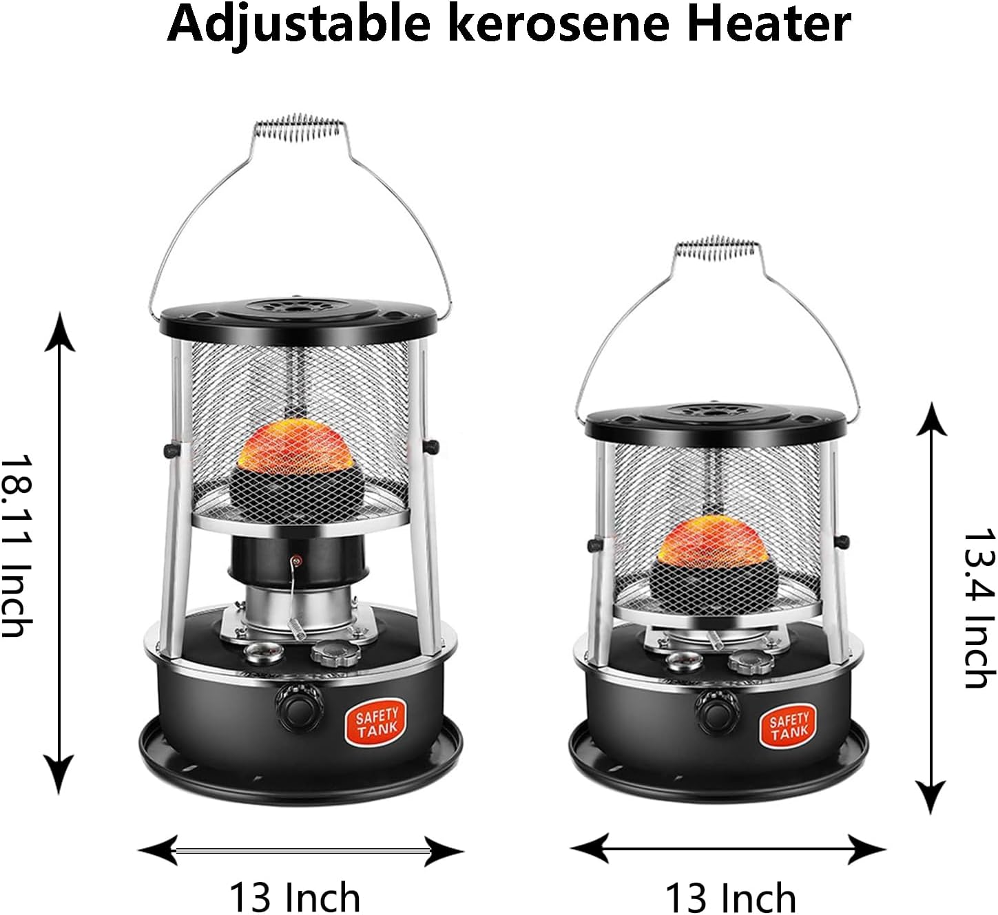 Portable Kerosene Heater 9000 BTU Outdoor/Indoor Kerosene Stove, Non-Electric Heater for Tent Cooking Ice Fishing Home and Survival Emergency, Black
