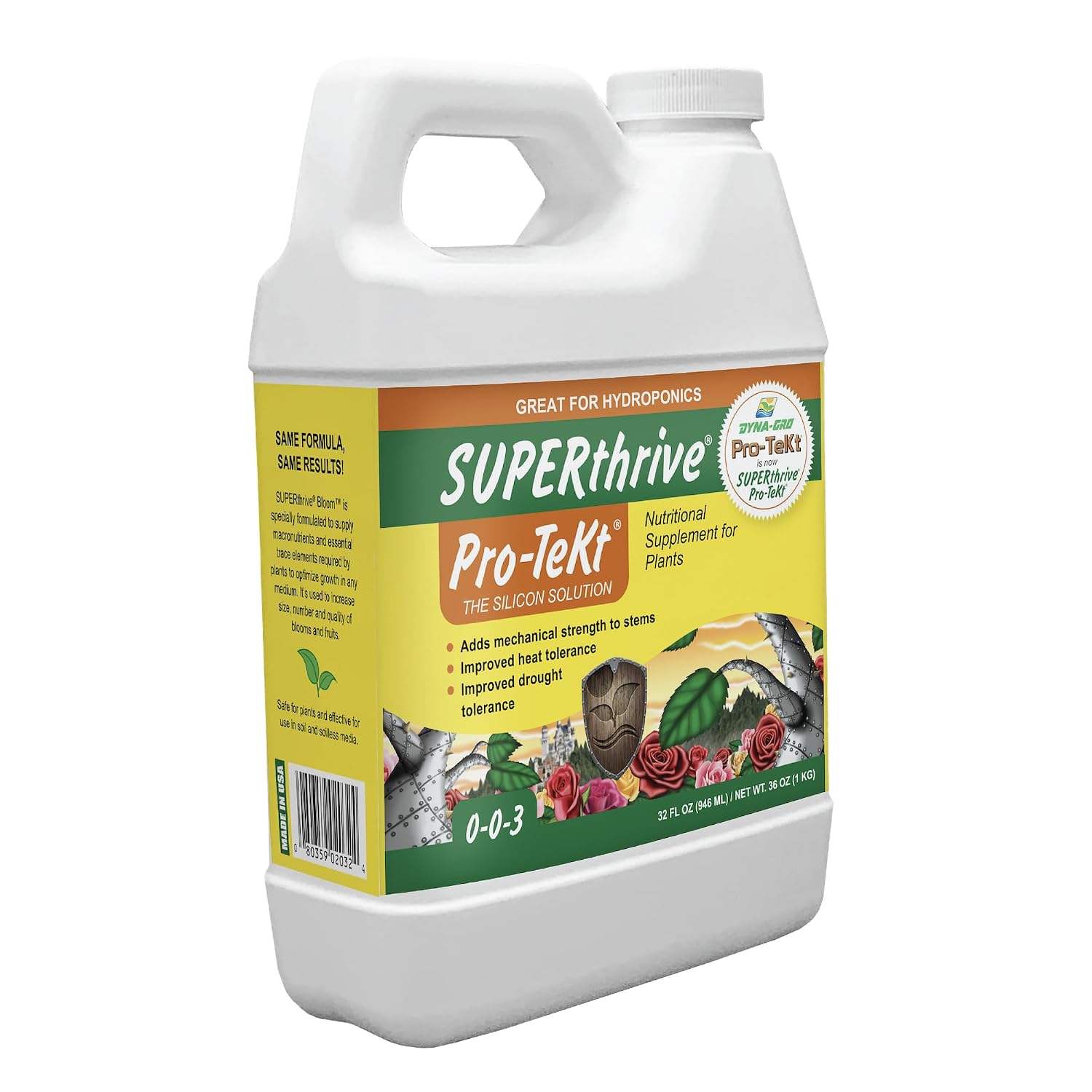 SUPERthrive® Pro-Tekt® 0-0-3 Silicon Supplement for Plants, 1 Quart