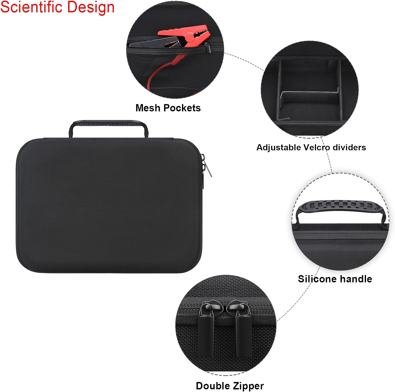 Elonbo Carrying Case for Halo Bolt Ultimate 2.0/3.0 Portable Car Battery Jump Starter/Halo Bolt 55500 mwh/Air 58830/ Air + 55500/58830/ 44400/57720