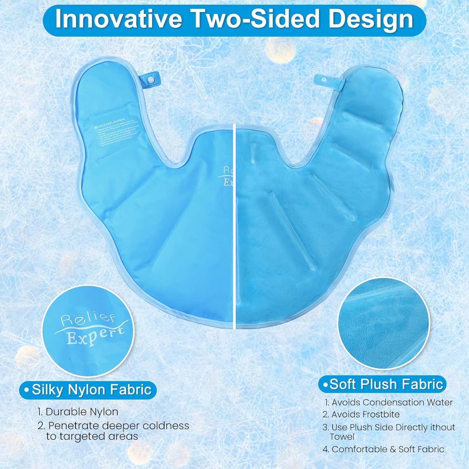 Reusable Ice Pack for Neck and Shoulders Upper Back Discomfort, Large Neck Ice Pack Wrap with Soft Plush Lining