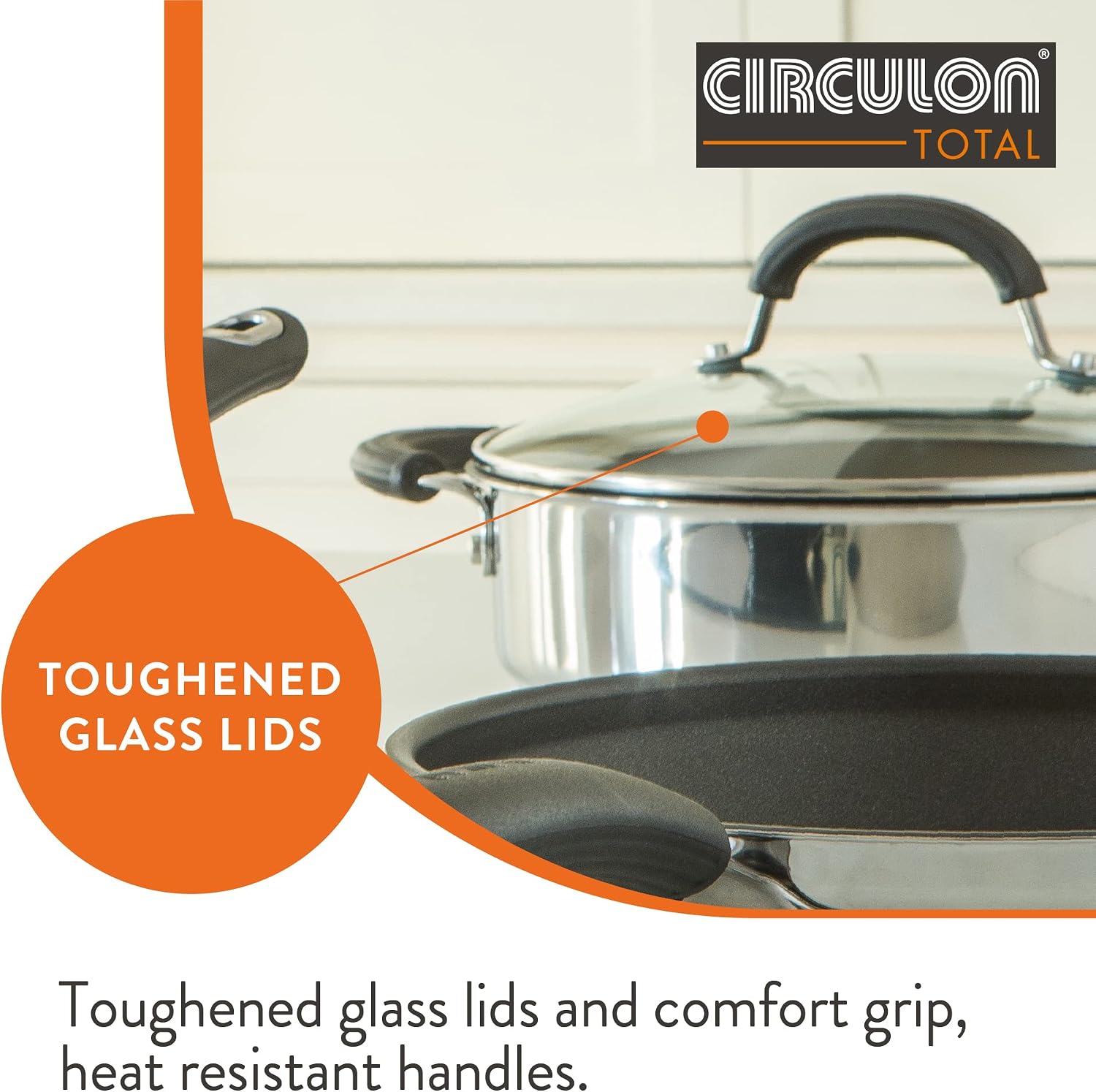Circulon - Total - Saute Pan with Lid 28cm - Durable Non Stick - Hard Anodised - Induction - Oven and Dishwasher Safe - Lifetime Guarantee