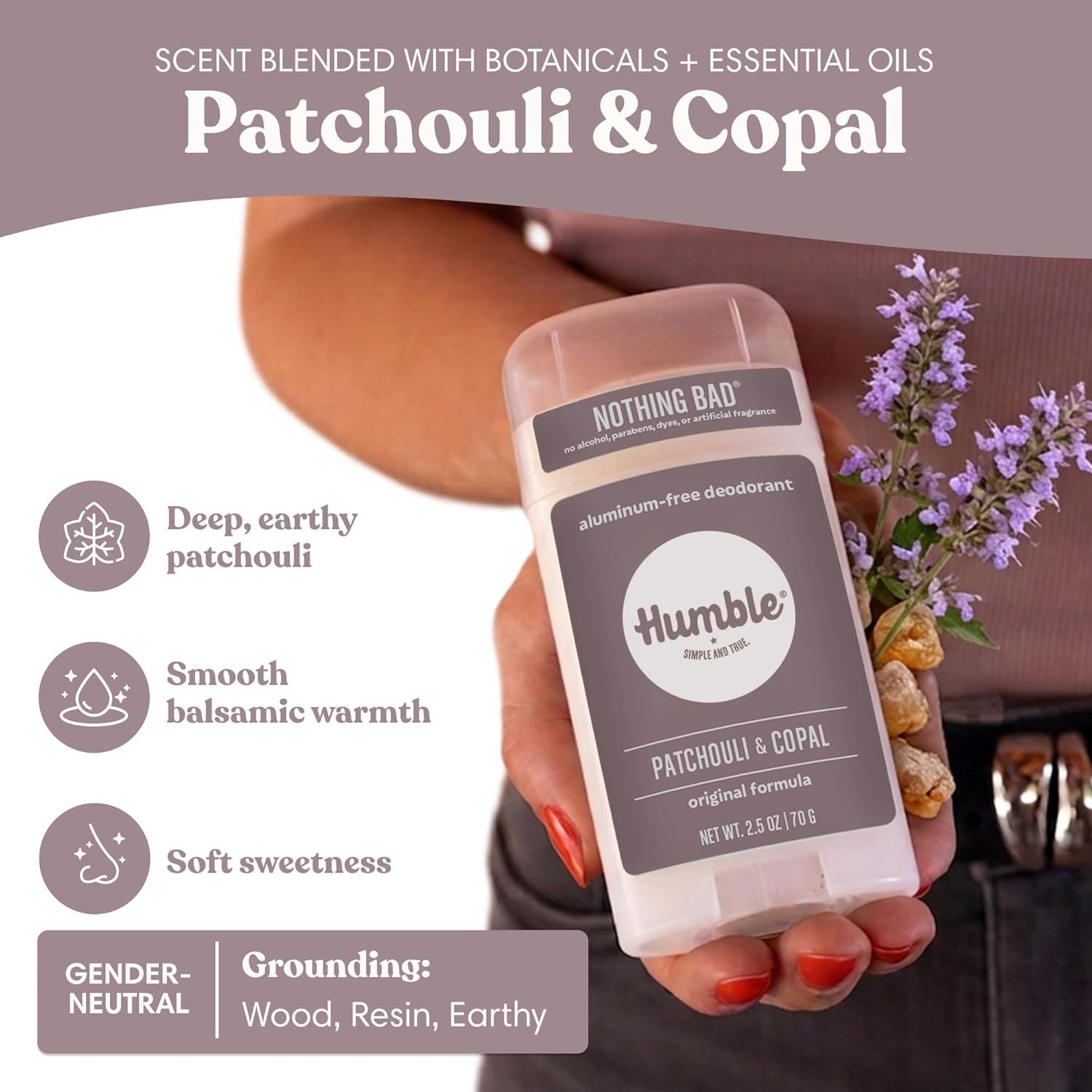 Humble Aluminum-Free Deodorant, Simply Unscented - 1 Pack | Baking Soda-Free, Clean, Fresh, Natural, Essential Oils, Sensitive Skin, Long-Lasting Odor Control, Cruelty-Free, Men & Women