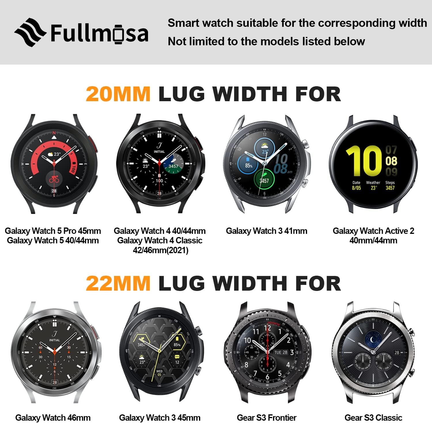 Fullmosa 22mm Quick Release Leather Watch Band for Garmin Samsung Galaxy | Strap for Garmin Vivoactive 4 45mm,Garmin Venu 4(45mm)/Venu 3/Venu 2,Samsung Galaxy Women Men, Red&Silver Buckle