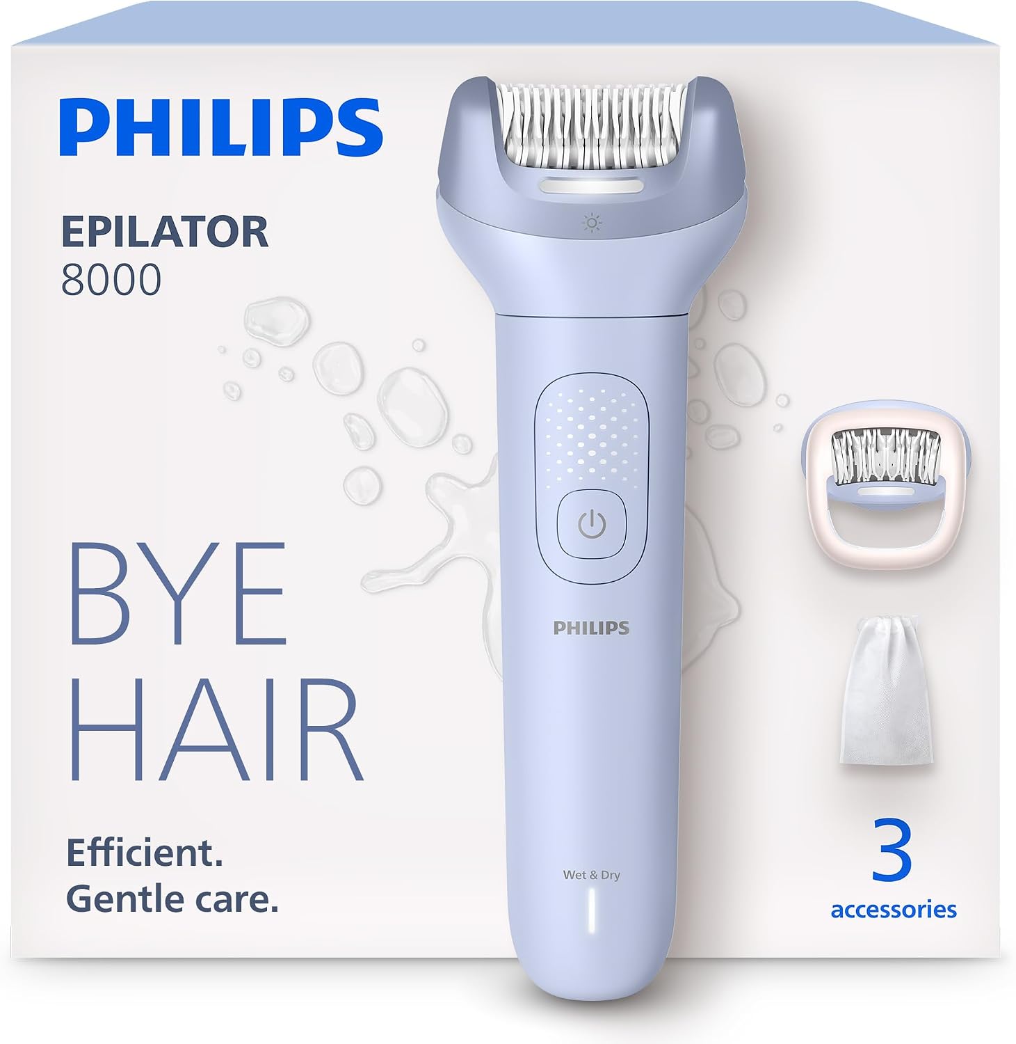 Philips Epilator Series 8000 for Women, with 3 Accessories, BRE700/04