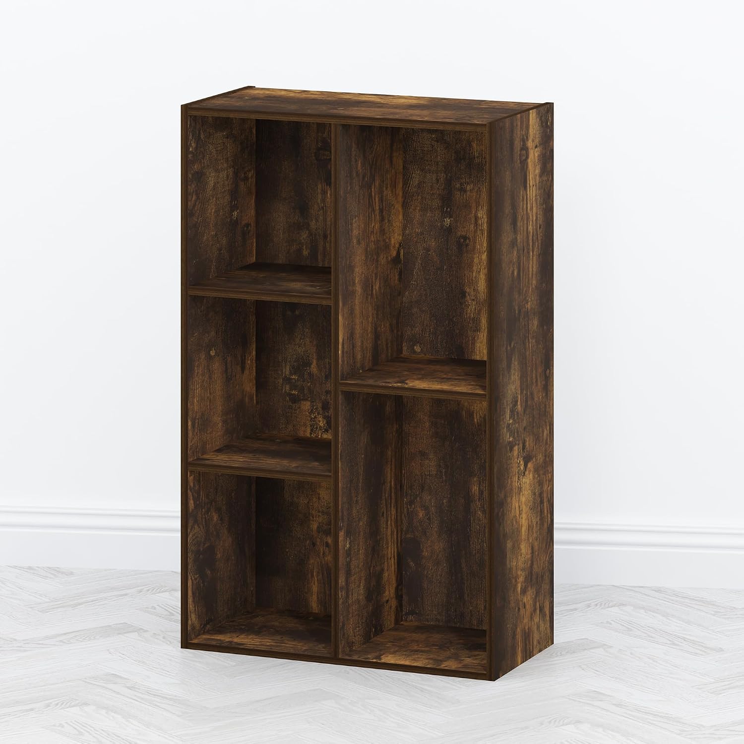 Furinno Moretti 3-Tier Metal Frame TV Stand, French Oak Grey