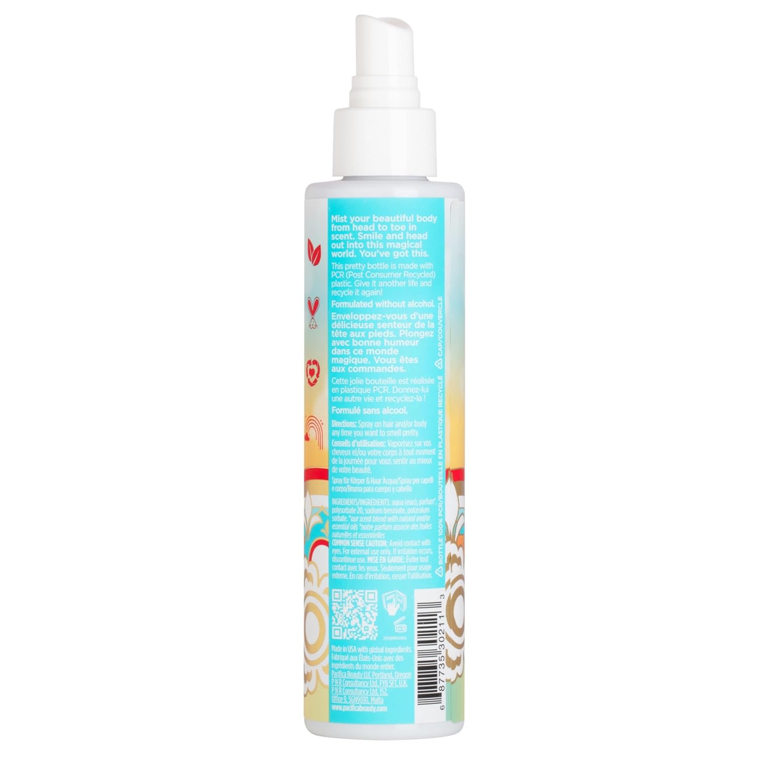Pacifica Island Vanilla Hair Mist Perfume and Full Body Spray for Women - Fragrance Spray for A Mood-Lifting Experience, Paraben-Free, Clean Beauty No Alcohol, Vegan & Cruelty-Free, 6 oz oz