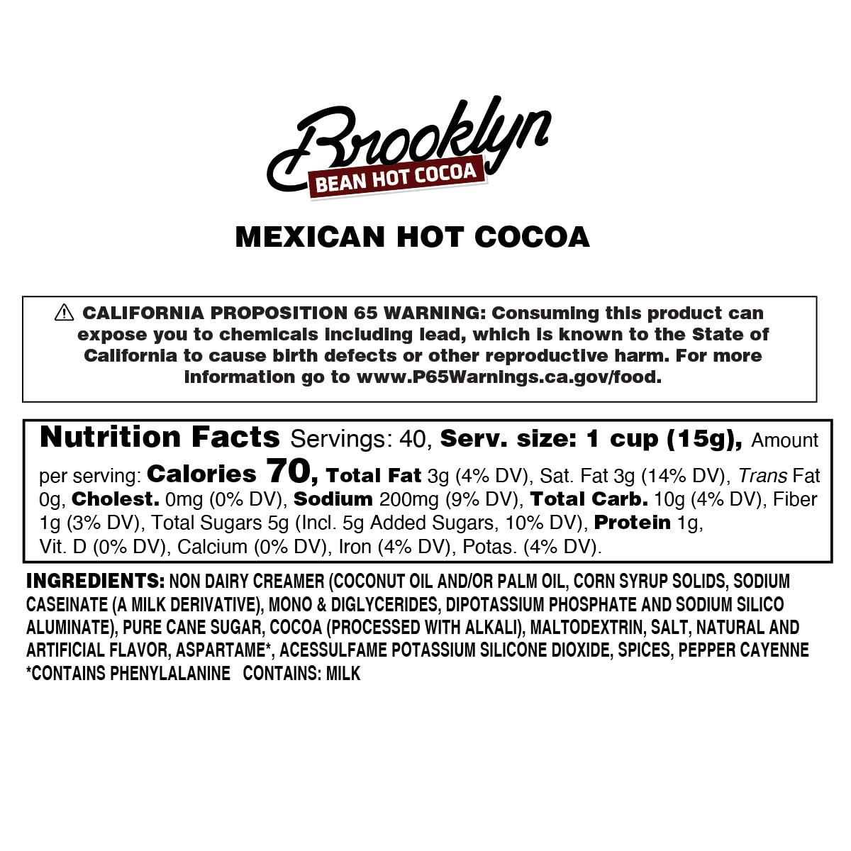 Brooklyn Beans Milk Chocolate Hot Cocoa Pods, Compatible with 2.0 K-Cup Brewers, 40 Count