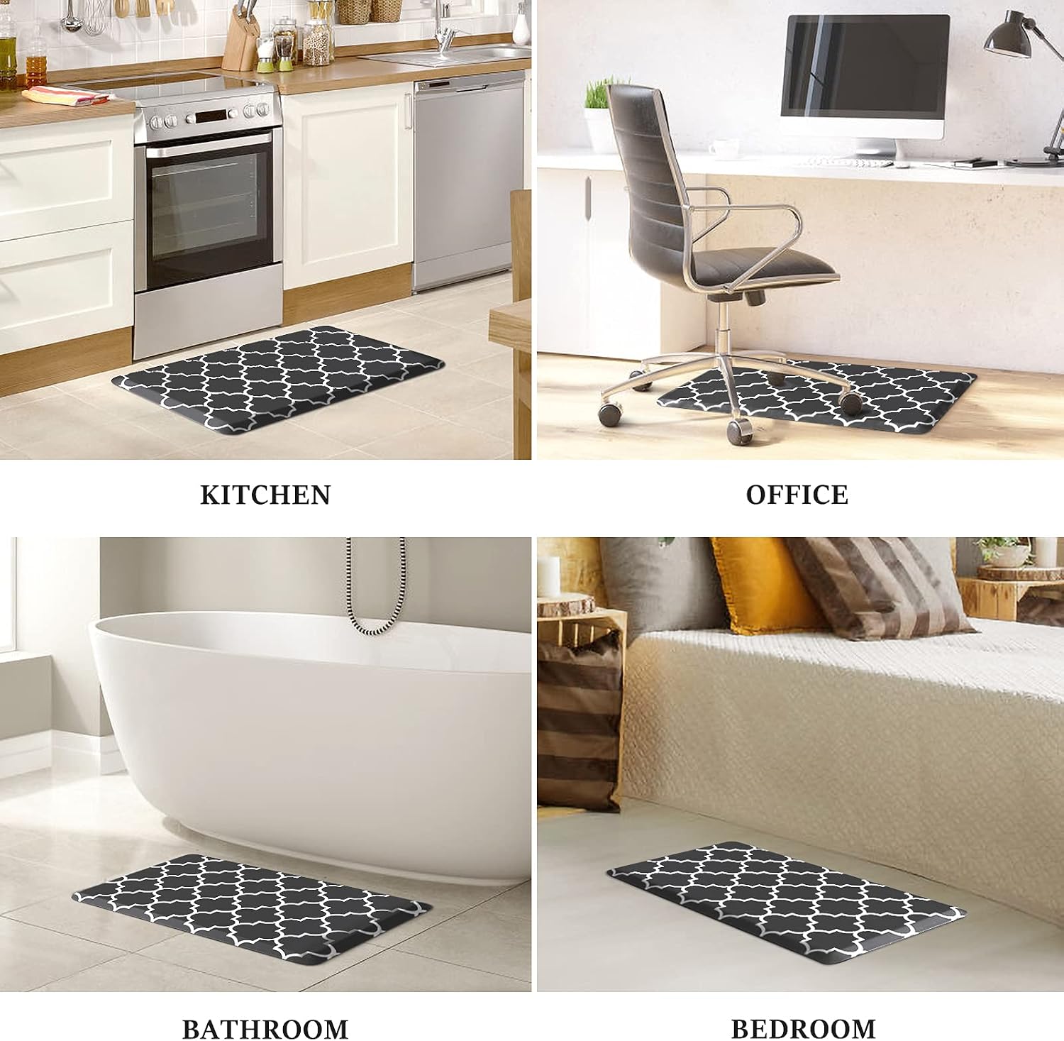 WISELIFE Kitchen Mats and Rugs Cushioned Anti-Fatigue, 17.3"x 60", Grey