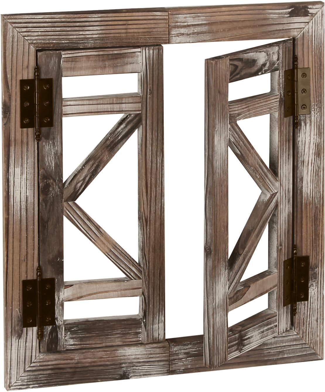 J JACKCUBE DEISGN Rustic Wood Window Frame with Opening-doors, Wall Art Decor Hanging Window Panes, Farmhouse Wall Décor for Living Room, Bathroom