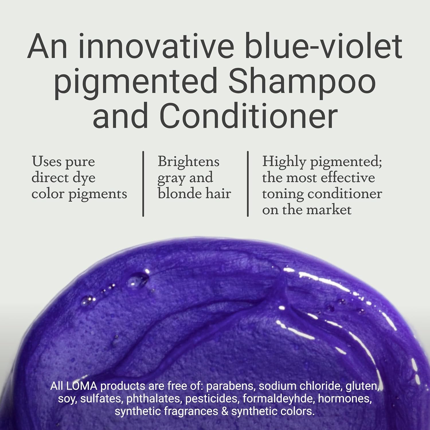 Loma Hair Care Violet Shampoo, Vanilla Bean/Blood Orange, 12 Fl Oz