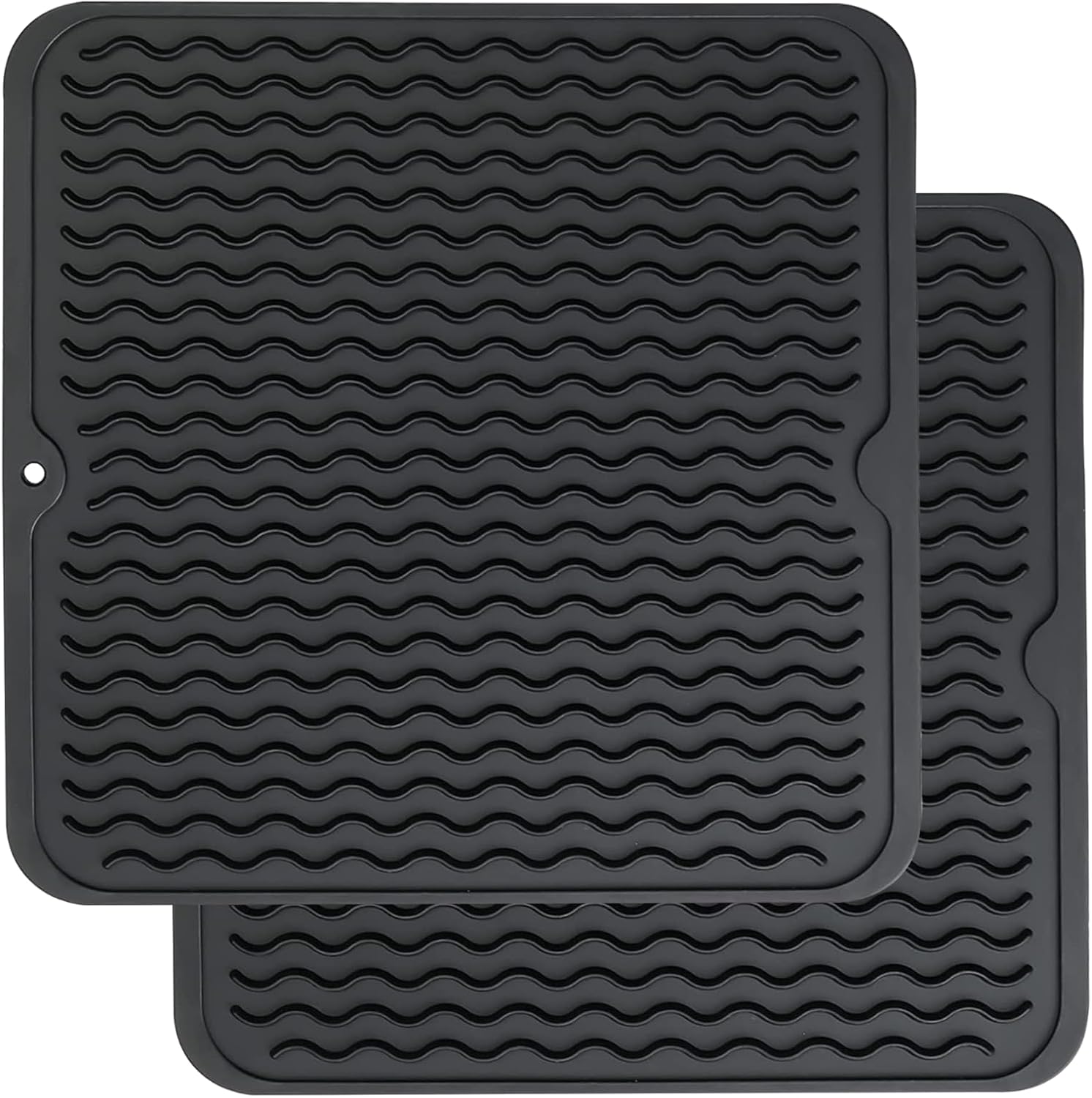 ZLR Silicone Dish Drying Mat for Kitchen Counter, Eco-Friendly Fast Dry Dish Mat, Easy Clean Multi Usage Drying Matt, Heat Resistant Trivet