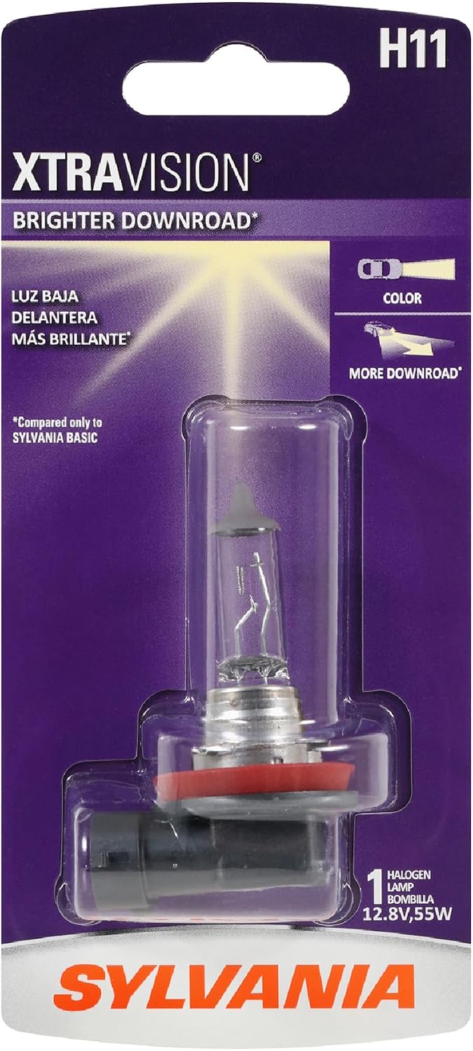 SYLVANIA - H11 XtraVision - High Performance Halogen Headlight Bulb, High Beam, Low Beam and Fog Replacement Bulb (Contains 1-Bulb)
