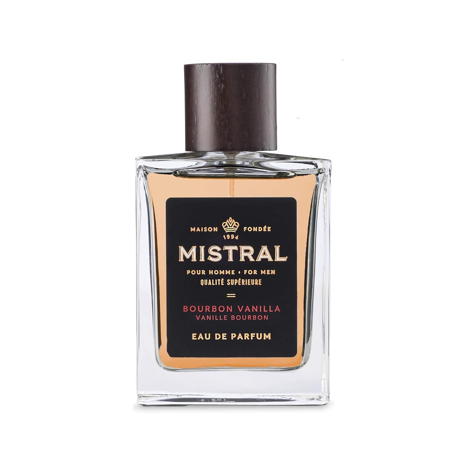Mistral Bourbon Vanilla Eau de Parfum for Men, Men's Cologne, 3.4 Oz | Warm & Sweet Masculine Scent with Vanilla, Patchouli & Sandalwood, Cruelty-Free, Long-Lasting Perfume, Made in France