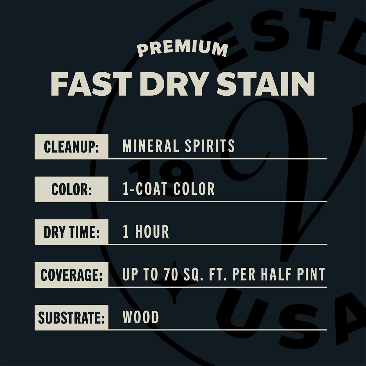 Varathane Premium Fast Dry Weathered Gray Wood Stain | Oil-Based, 1 Coat Color, 1 Hour Dry Time, Interior Wood Stain, Furniture, Cabinets, Doors, Covers Up to 275 Sq Ft, Quart