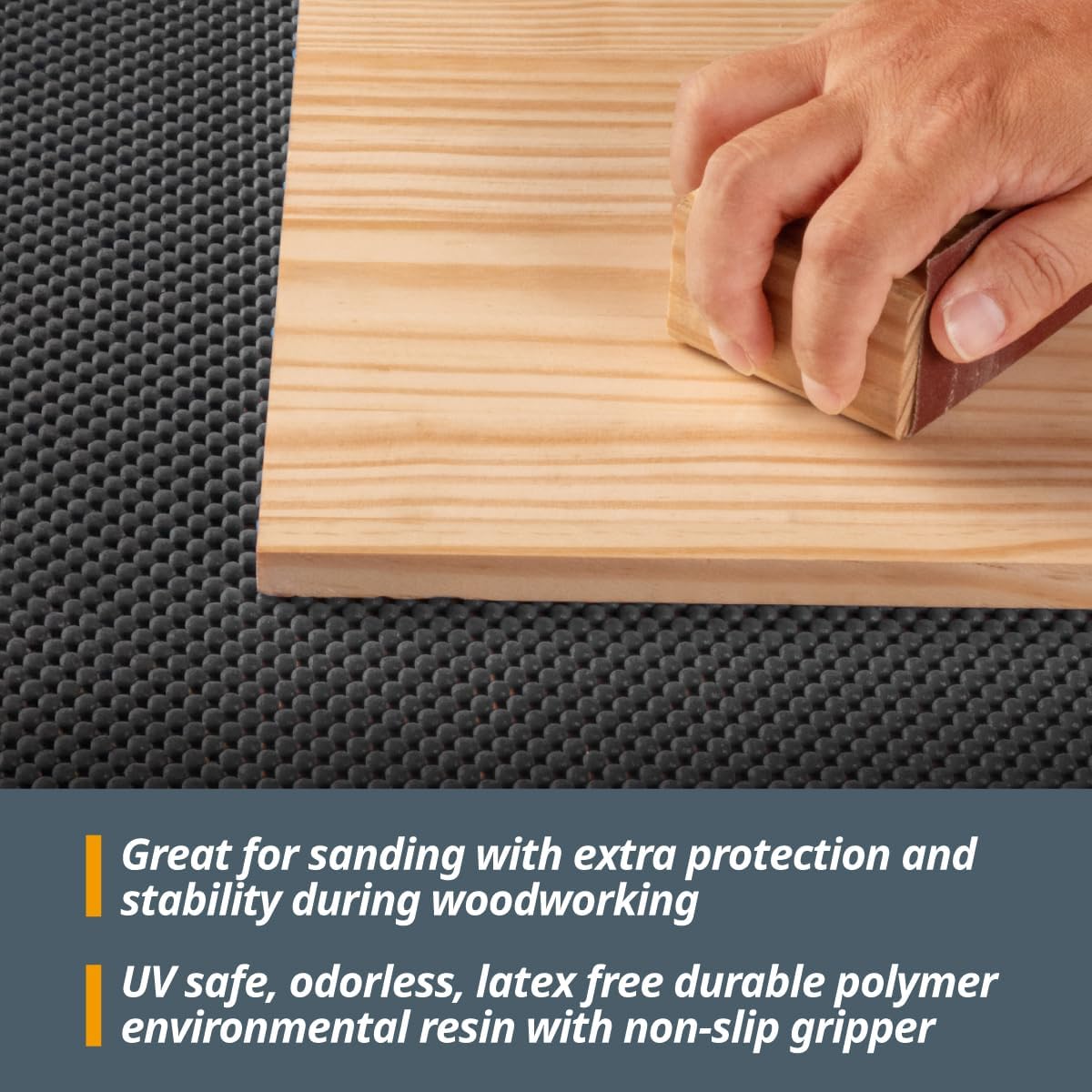 POWERTEC Heavy Duty Non Slip Mat, Anti Slip Mat, 24" x 48" Non Slip Pad Tool Mats for Woodworking Router, Workshop, Sanding, Cabinet, Workbench, Toolbox Drawer & Shelf Liner (71014)