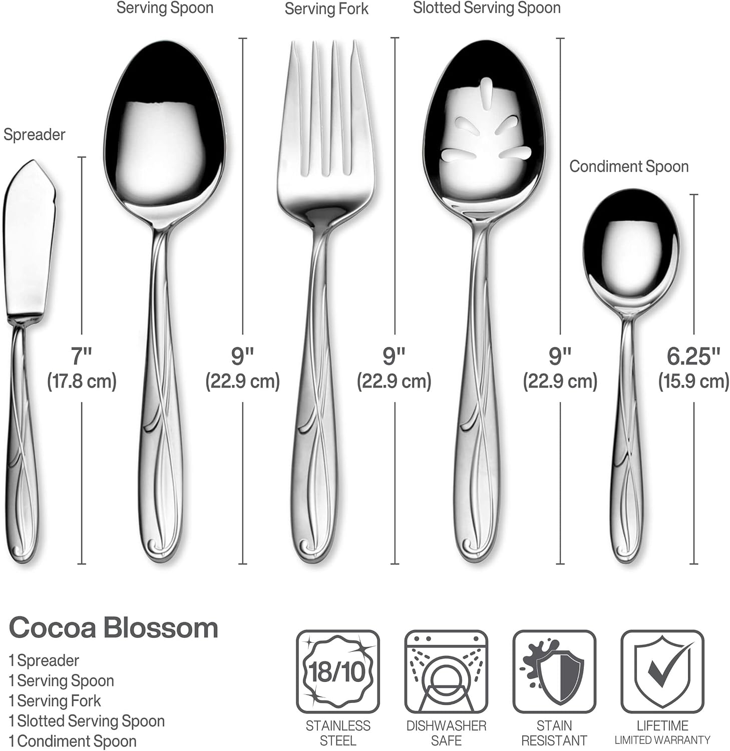 Mikasa, Virtuoso Frost Flatware Service for 12, 65 Piece Set, 18/10 Stainless Steel, Silverware Set with Serving Utensils